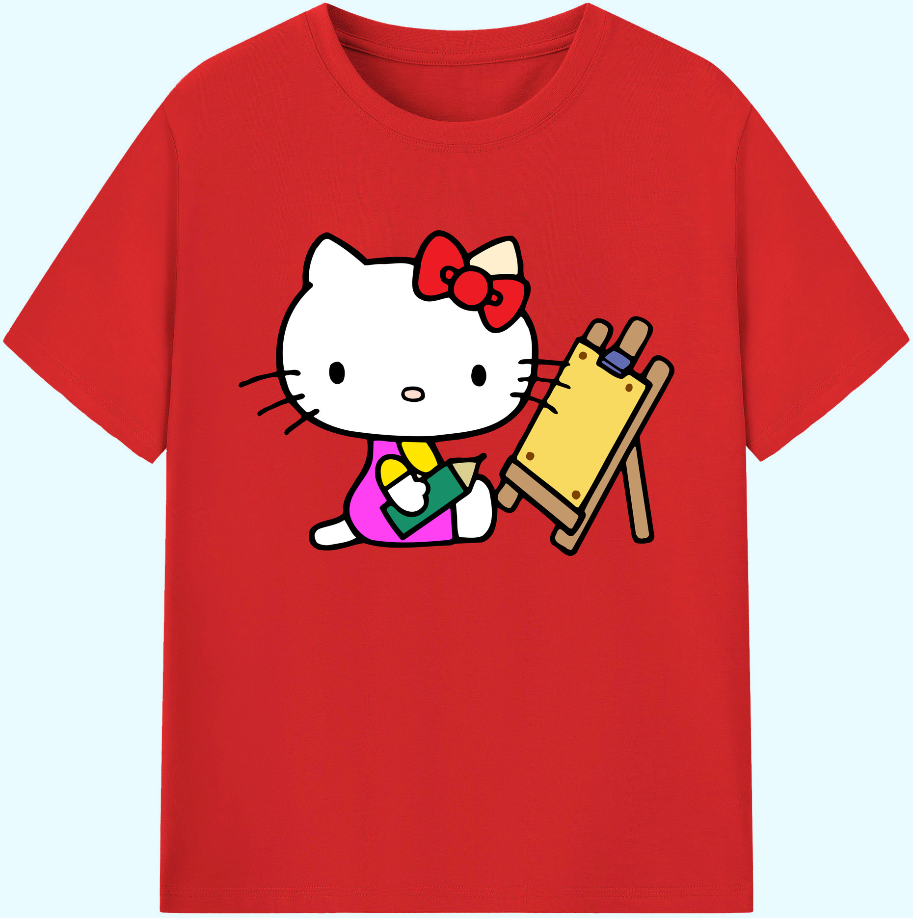 （画像用） Hello Kitty ハローキティ 綿100％ メンズ半袖Tシャツ｜肌触りやわらか＆通気性