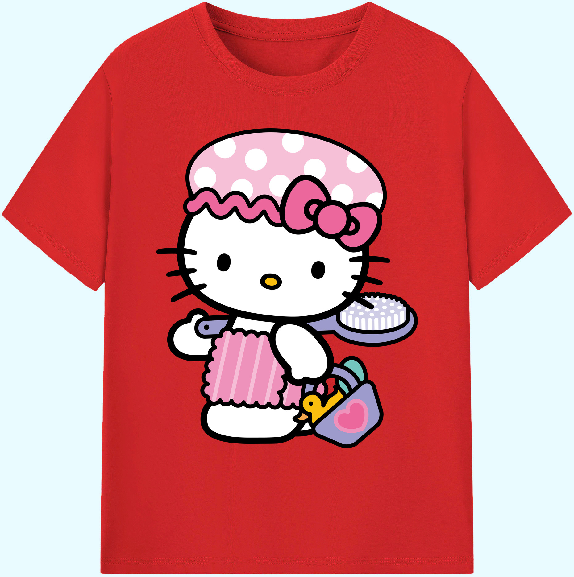 （画像用） Hello Kitty ハローキティ 綿100％ メンズ半袖Tシャツ｜肌触りやわらか＆通気性