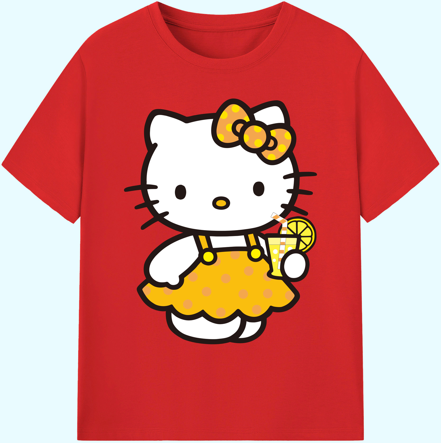 （画像用） Hello Kitty ハローキティ 綿100％ メンズ半袖Tシャツ｜肌触りやわらか＆通気性