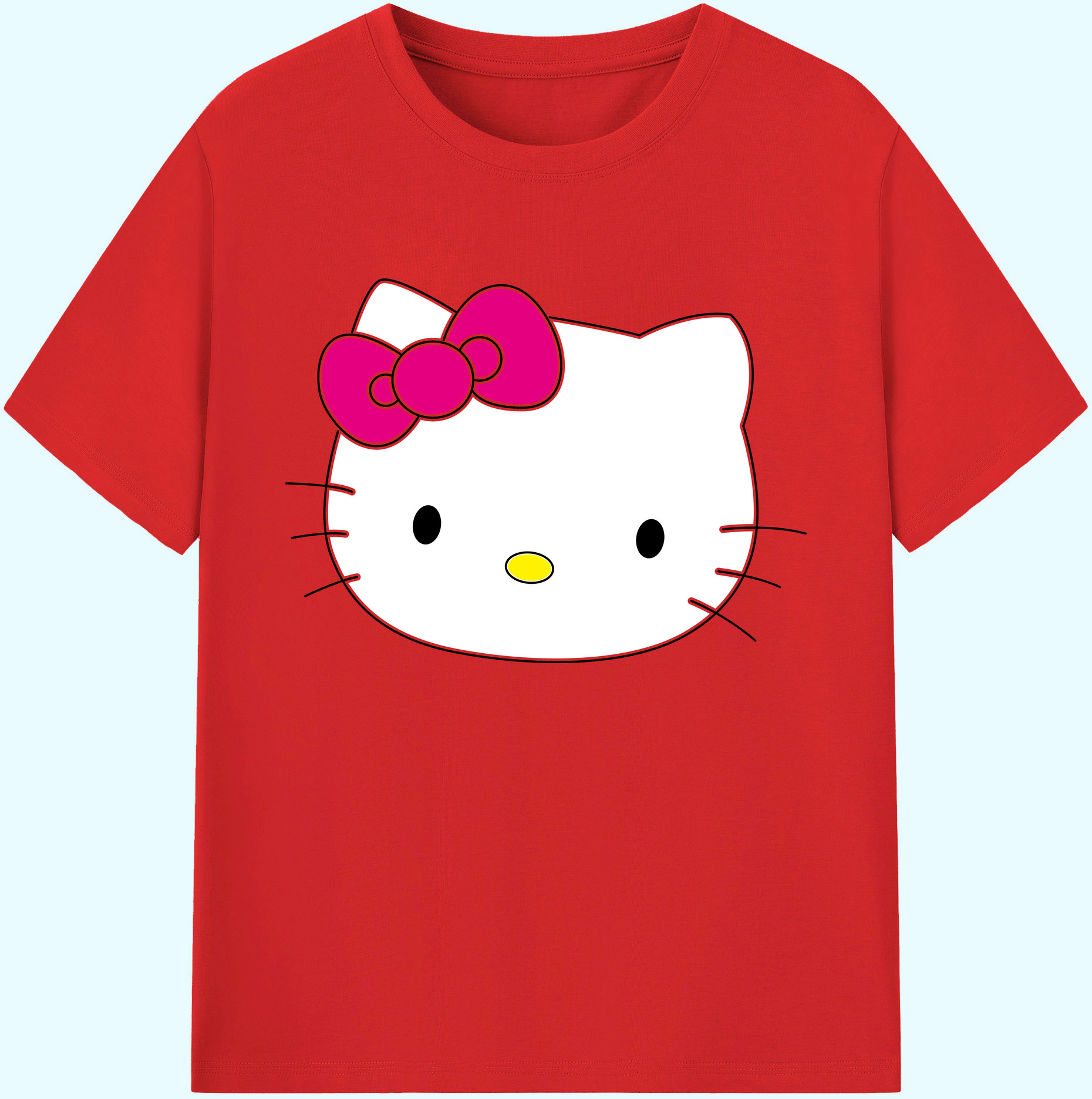 （画像用） Hello Kitty ハローキティ 綿100％ メンズ半袖Tシャツ｜肌触りやわらか＆通気性