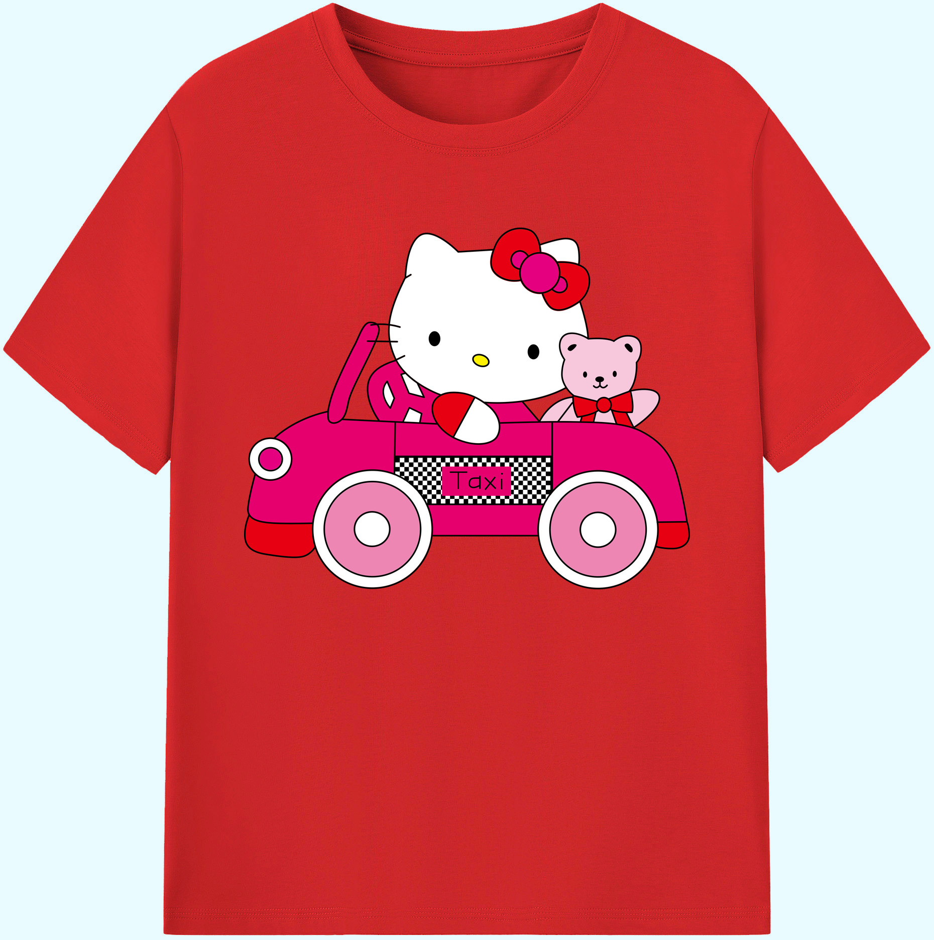（画像用） Hello Kitty ハローキティ 綿100％ メンズ半袖Tシャツ｜肌触りやわらか＆通気性