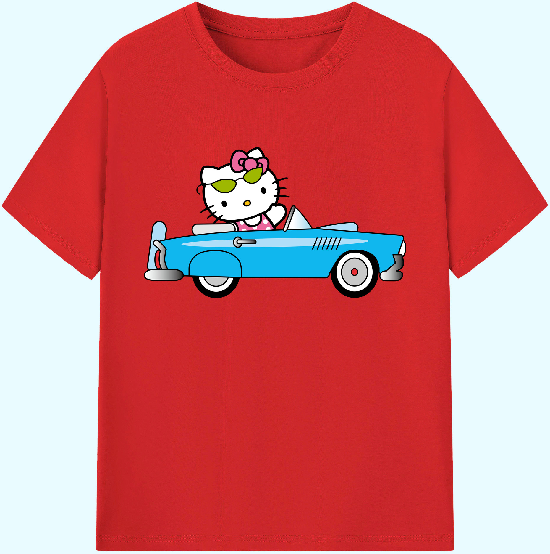 （画像用） Hello Kitty ハローキティ 綿100％ メンズ半袖Tシャツ｜肌触りやわらか＆通気性