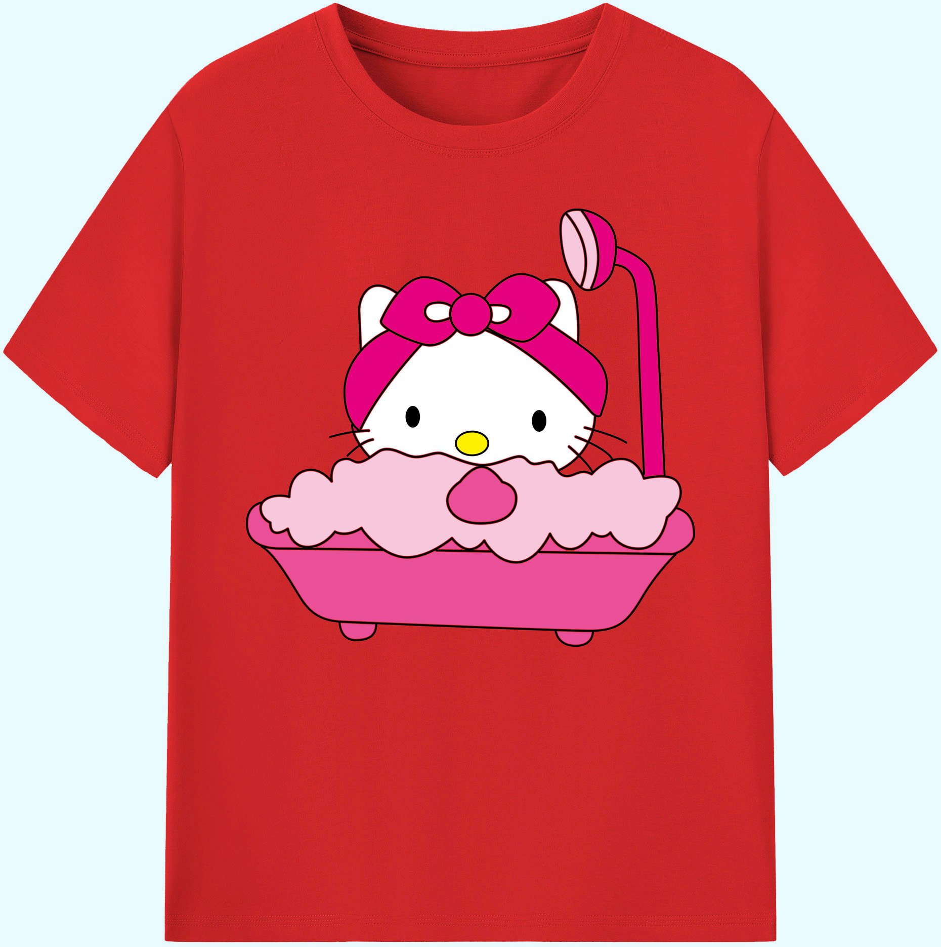 （画像用） Hello Kitty ハローキティ 綿100％ メンズ半袖Tシャツ｜肌触りやわらか＆通気性