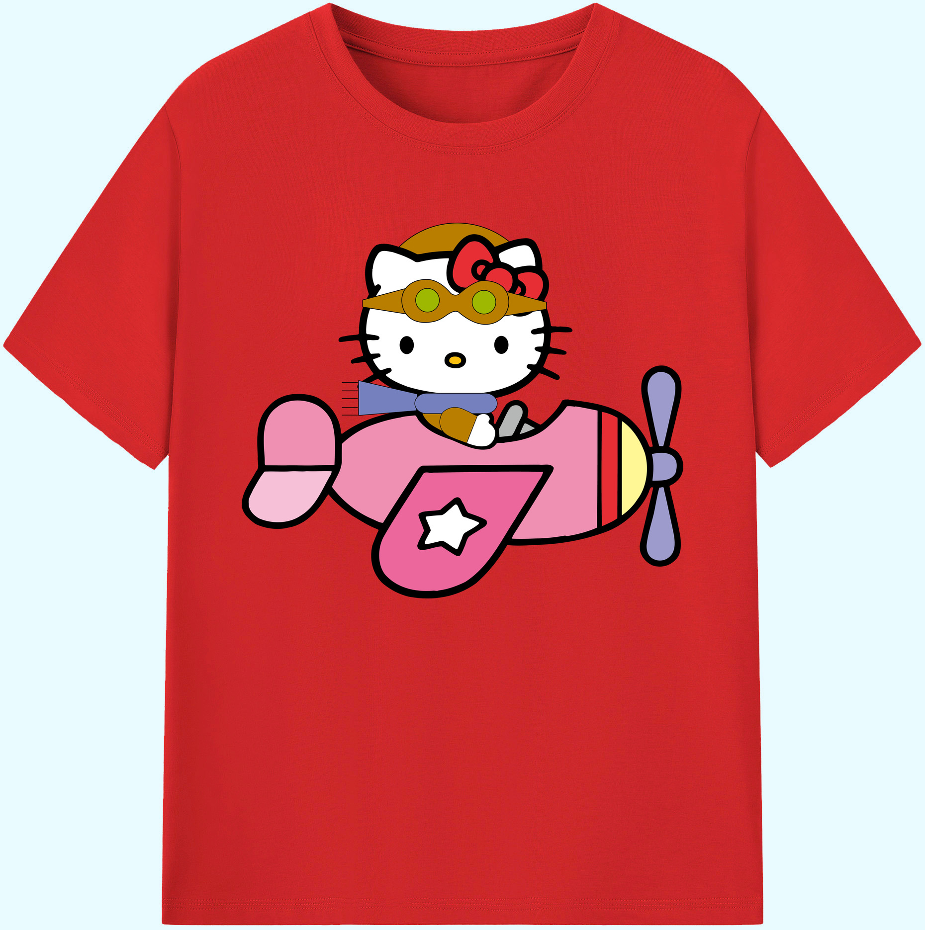 （画像用） Hello Kitty ハローキティ 綿100％ メンズ半袖Tシャツ｜肌触りやわらか＆通気性