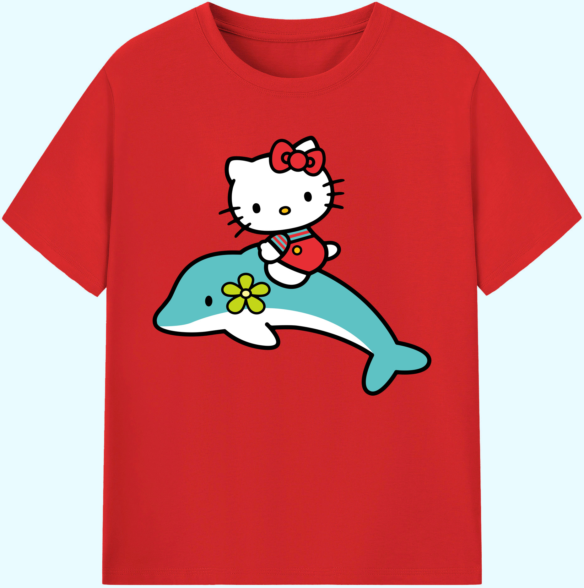 （画像用） Hello Kitty ハローキティ 綿100％ メンズ半袖Tシャツ｜肌触りやわらか＆通気性