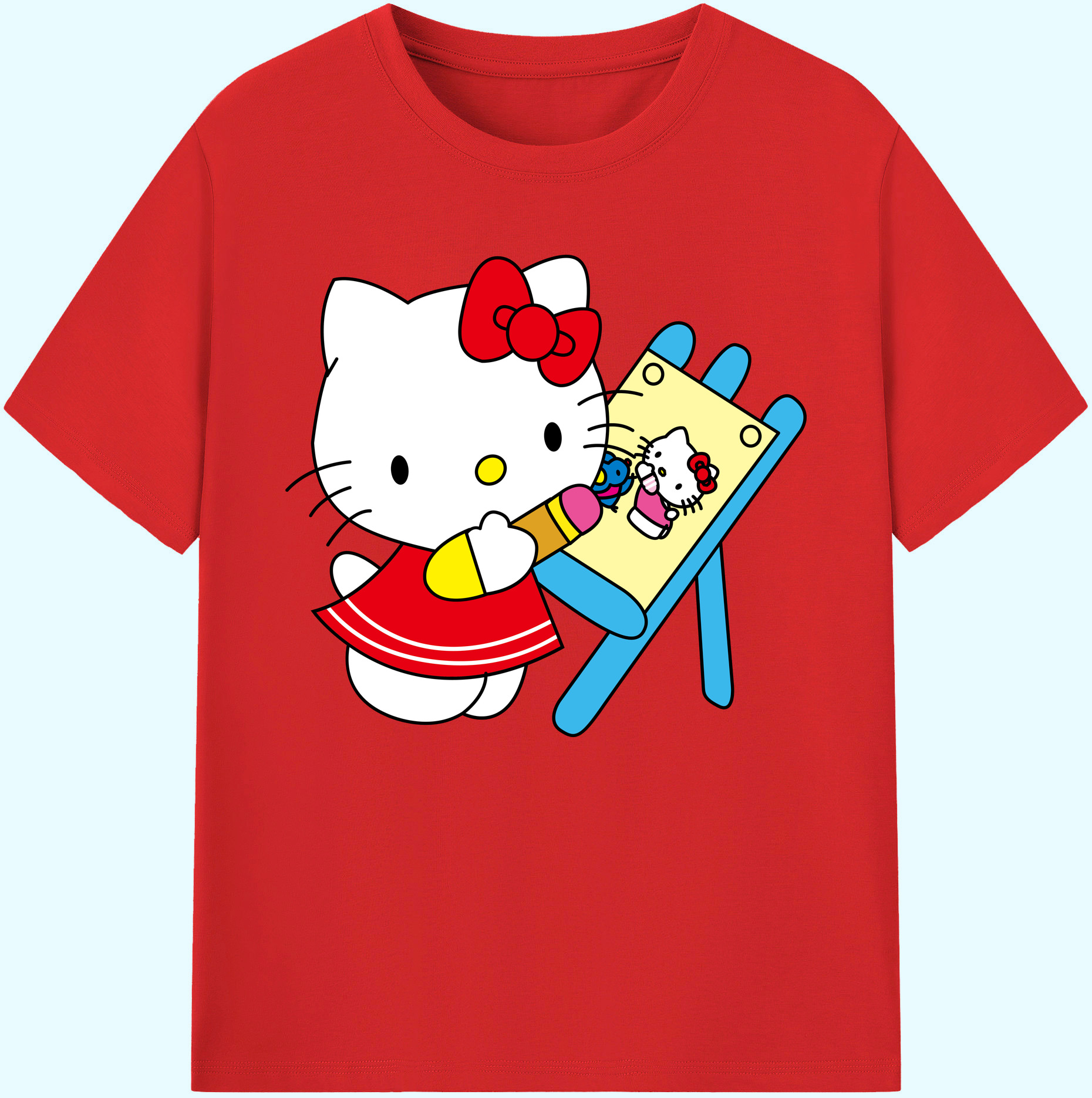 （画像用） Hello Kitty ハローキティ 綿100％ メンズ半袖Tシャツ｜肌触りやわらか＆通気性