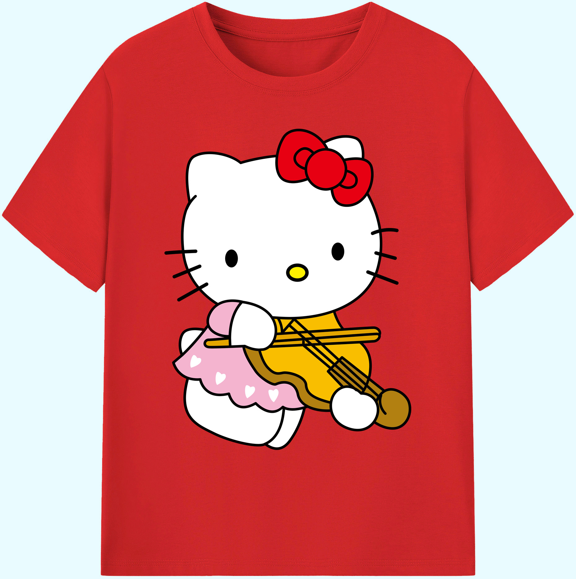 （画像用） Hello Kitty ハローキティ 綿100％ メンズ半袖Tシャツ｜肌触りやわらか＆通気性