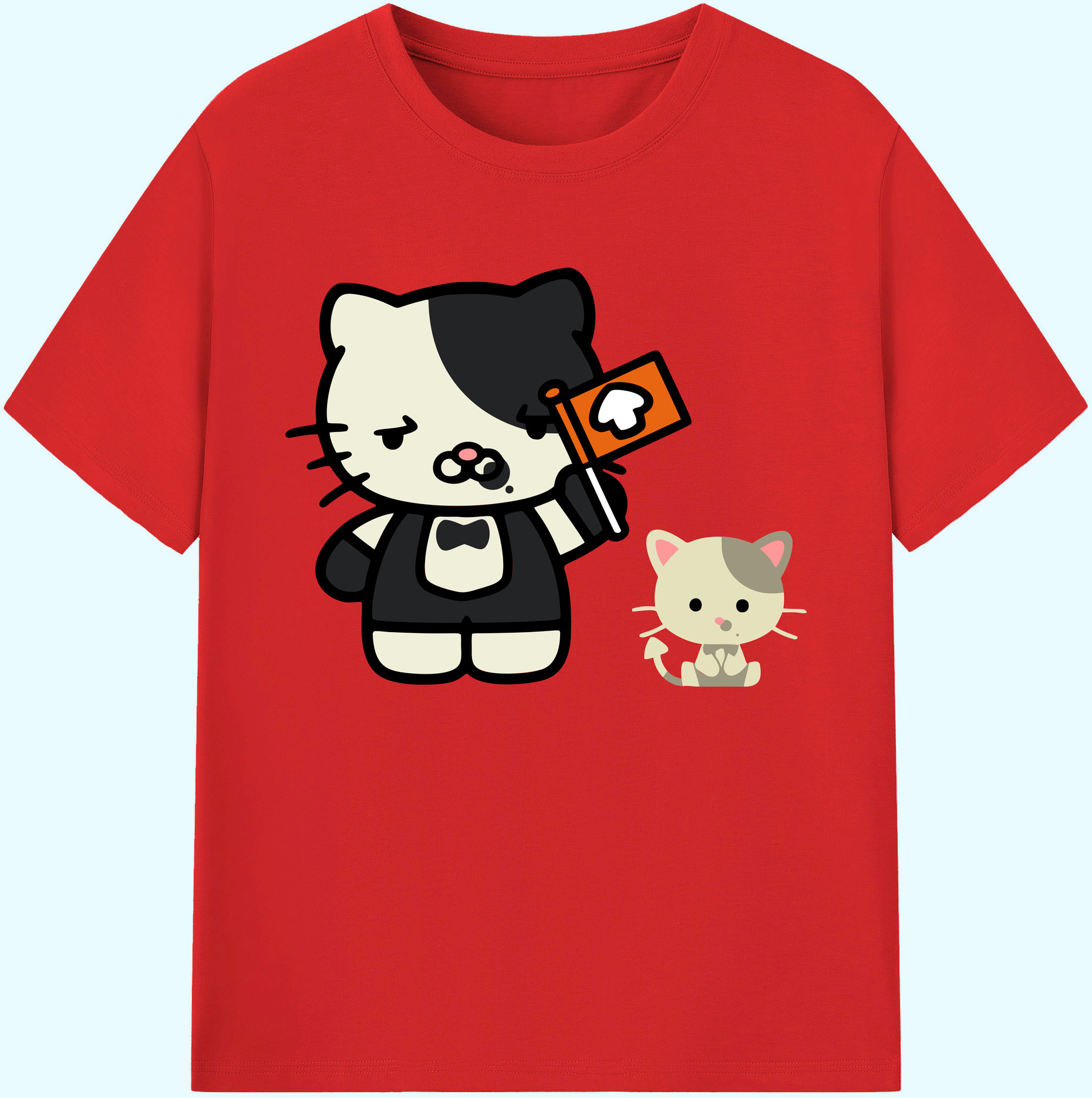 （画像用） Hello Kitty ハローキティ 綿100％ メンズ半袖Tシャツ｜肌触りやわらか＆通気性