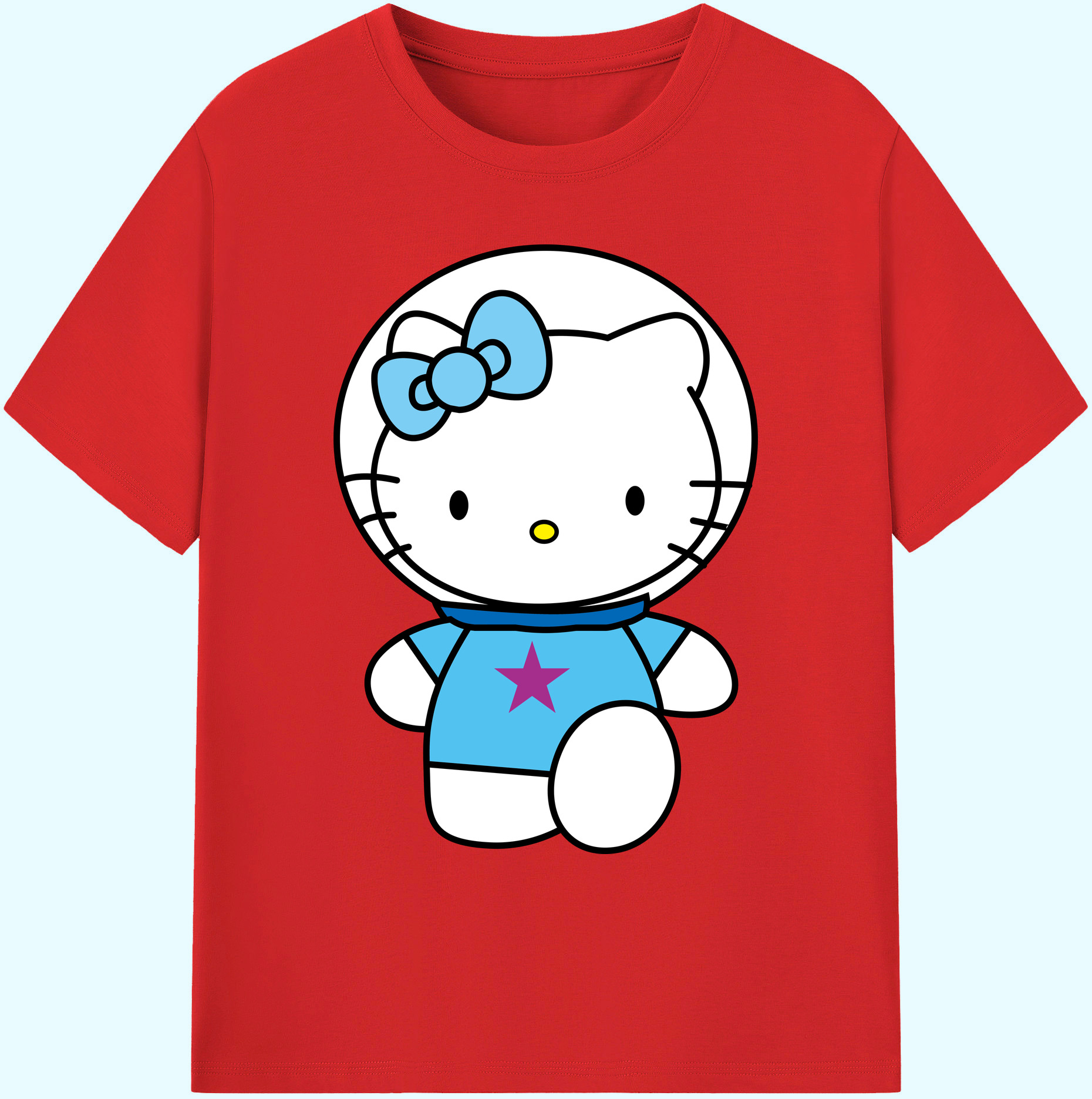 （画像用） Hello Kitty ハローキティ 綿100％ メンズ半袖Tシャツ｜肌触りやわらか＆通気性