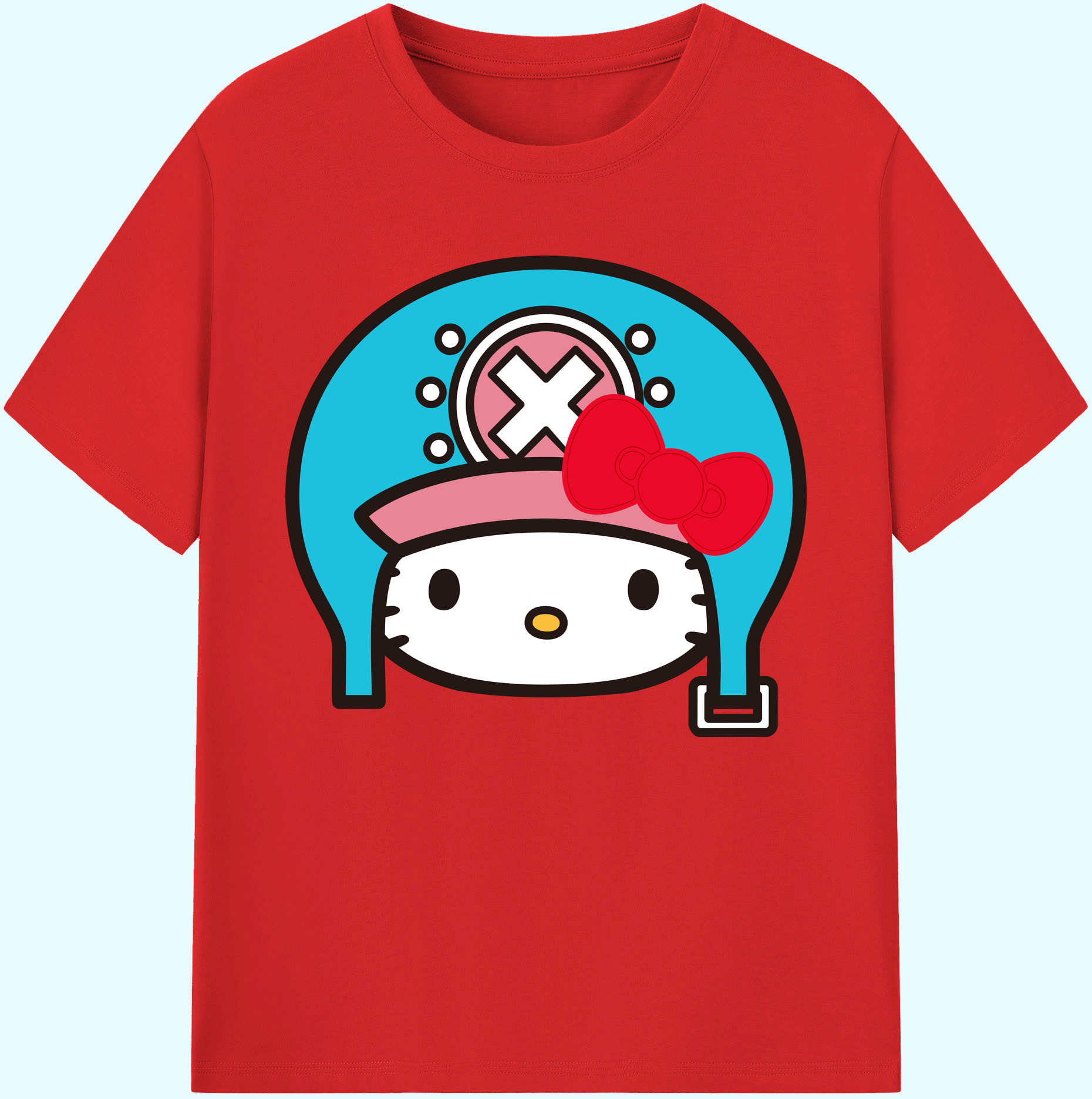 （画像用） Hello Kitty ハローキティ 綿100％ メンズ半袖Tシャツ｜肌触りやわらか＆通気性