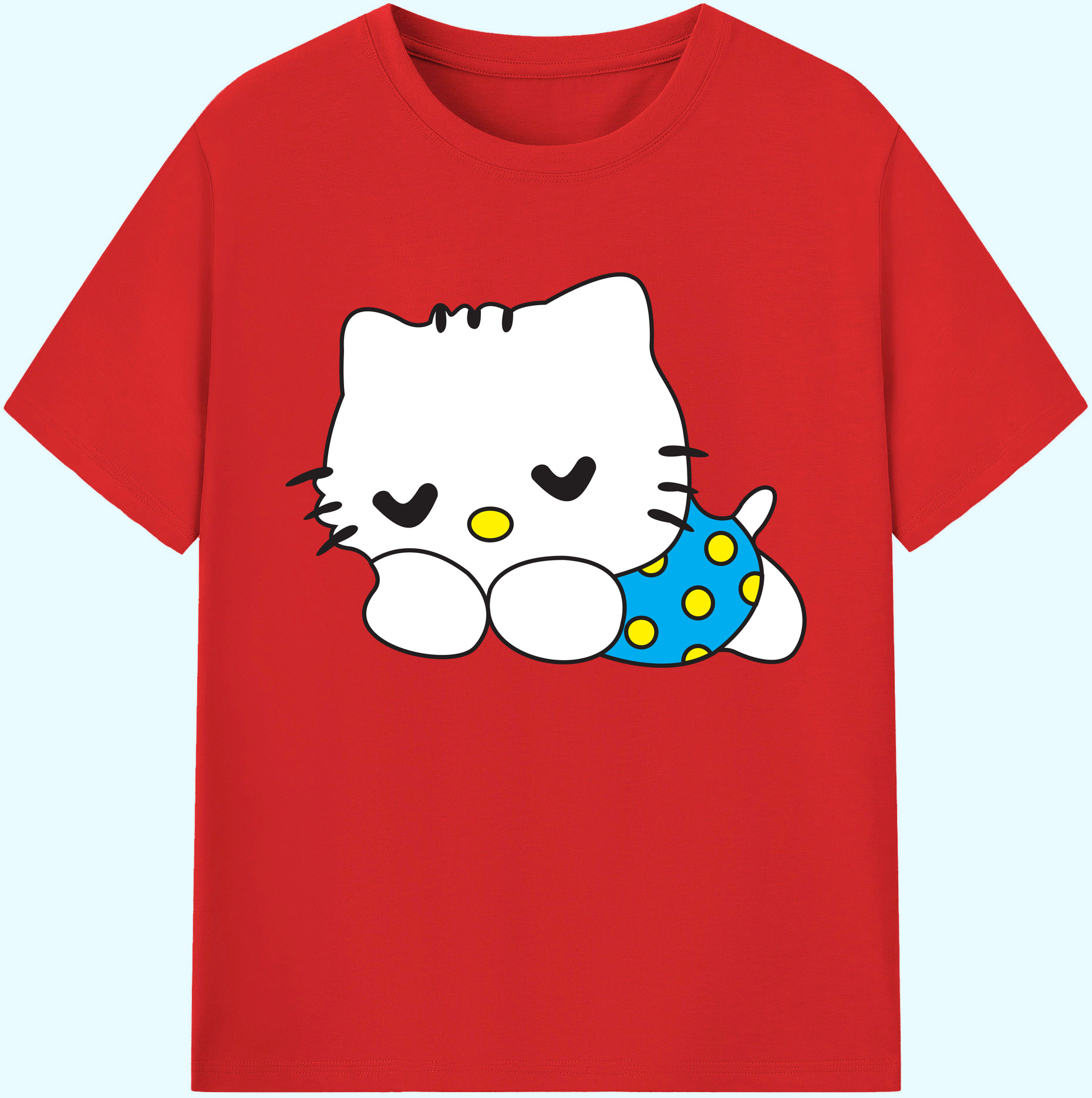 （画像用） Hello Kitty ハローキティ 綿100％ メンズ半袖Tシャツ｜肌触りやわらか＆通気性