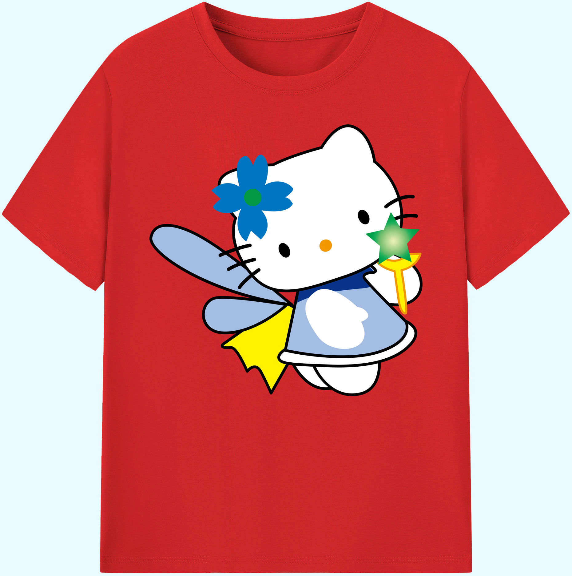（画像用） Hello Kitty ハローキティ 綿100％ メンズ半袖Tシャツ｜肌触りやわらか＆通気性