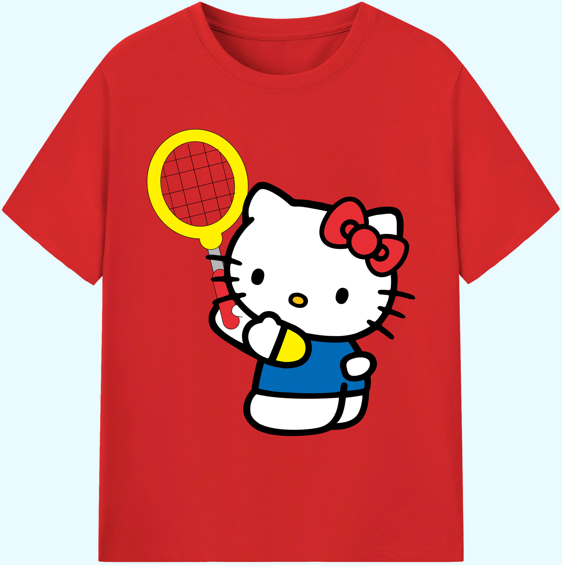 （画像用） Hello Kitty ハローキティ 綿100％ メンズ半袖Tシャツ｜肌触りやわらか＆通気性