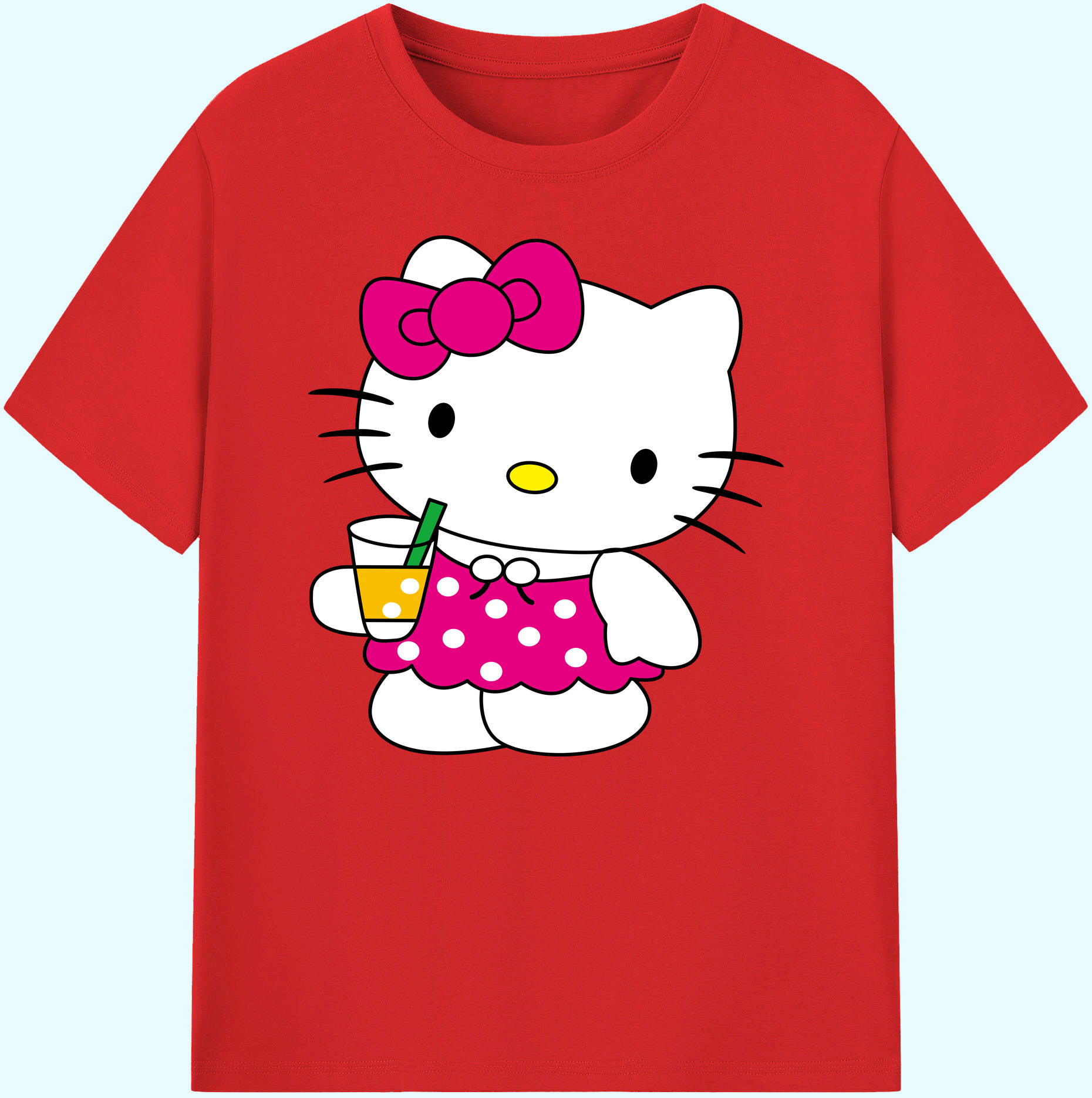 （画像用） Hello Kitty ハローキティ 綿100％ メンズ半袖Tシャツ｜肌触りやわらか＆通気性