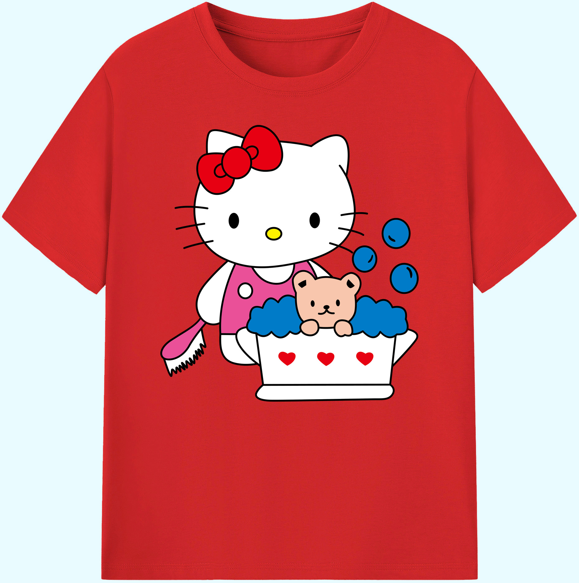（画像用） Hello Kitty ハローキティ 綿100％ メンズ半袖Tシャツ｜肌触りやわらか＆通気性