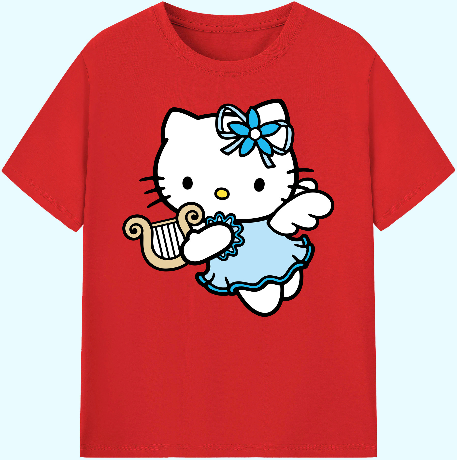 （画像用） Hello Kitty ハローキティ 綿100％ メンズ半袖Tシャツ｜肌触りやわらか＆通気性