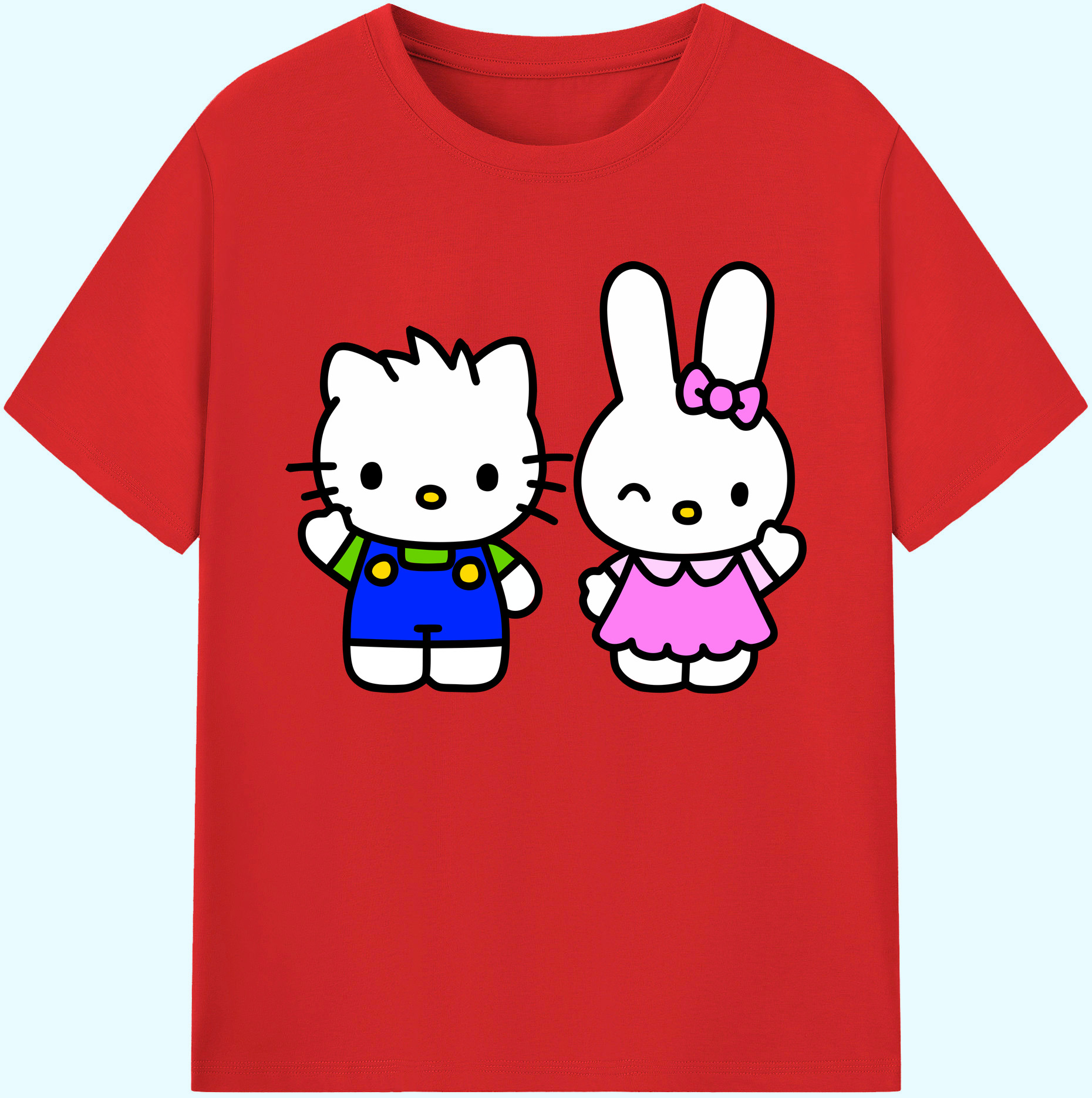 （画像用） Hello Kitty ハローキティ 綿100％ メンズ半袖Tシャツ｜肌触りやわらか＆通気性