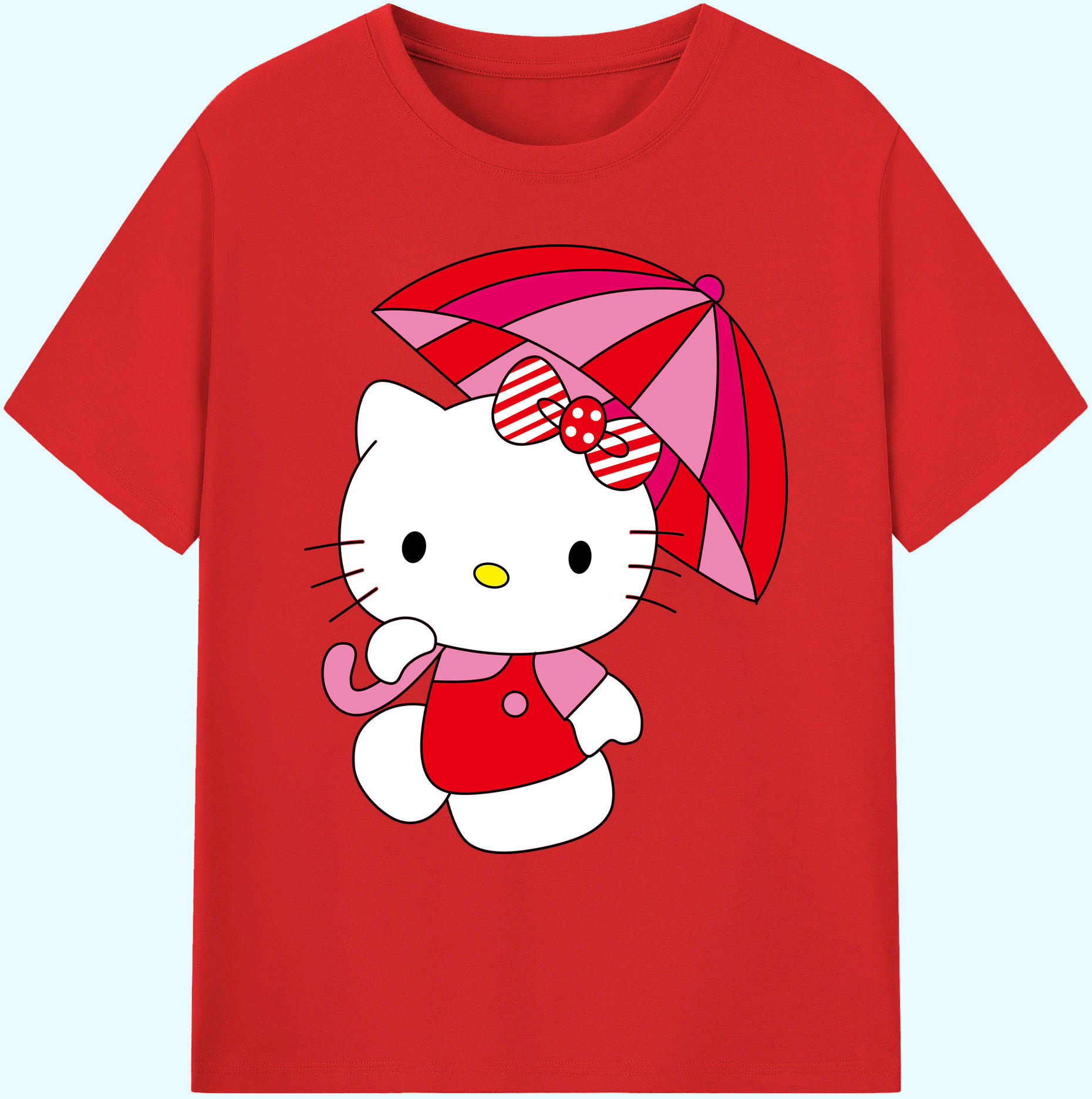 （画像用） Hello Kitty ハローキティ 綿100％ メンズ半袖Tシャツ｜肌触りやわらか＆通気性