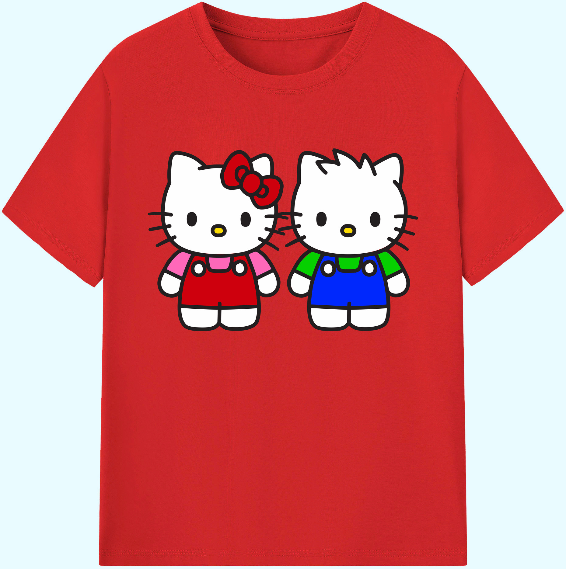 （画像用） Hello Kitty ハローキティ 綿100％ メンズ半袖Tシャツ｜肌触りやわらか＆通気性