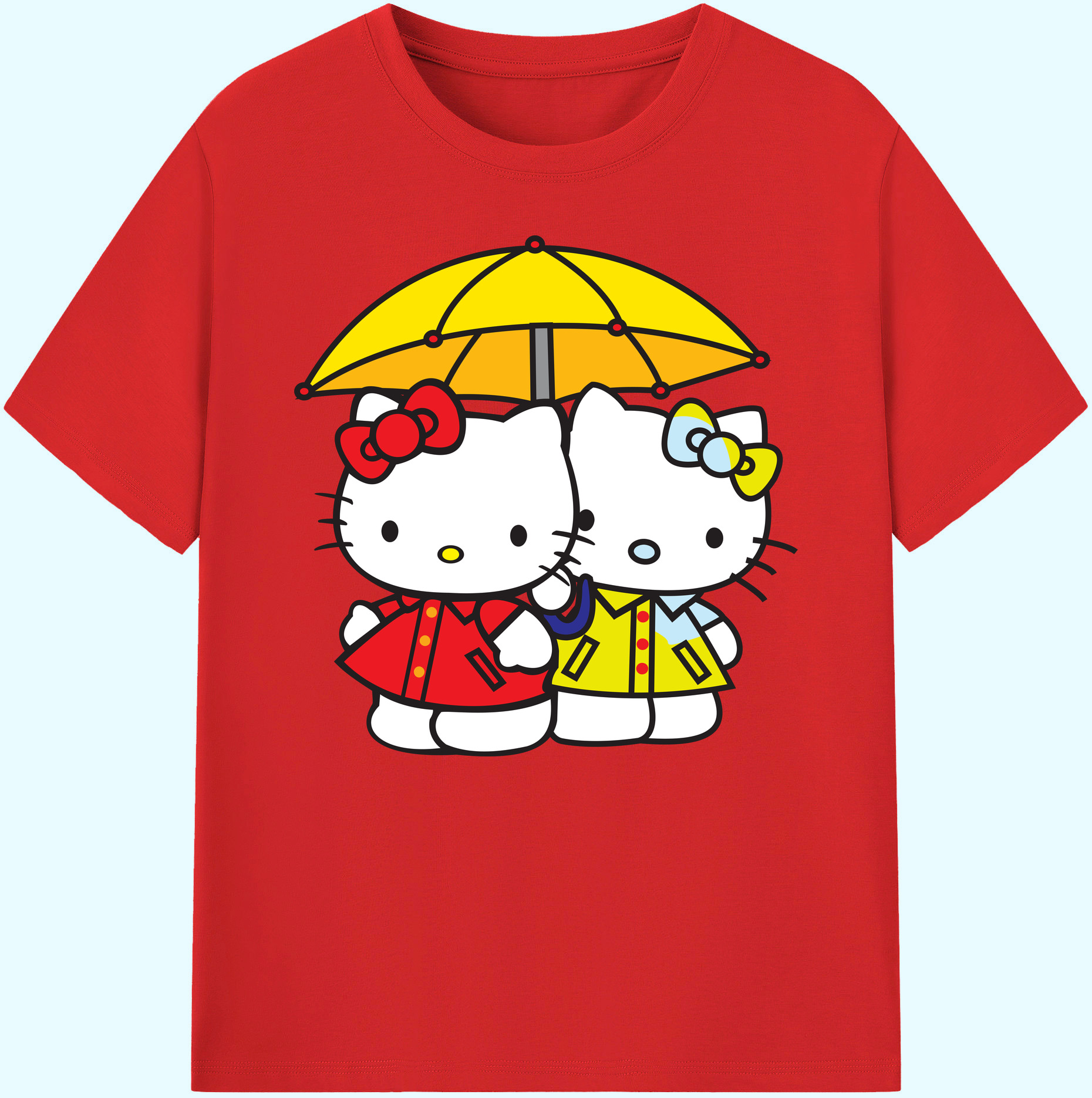 （画像用） Hello Kitty ハローキティ 綿100％ メンズ半袖Tシャツ｜肌触りやわらか＆通気性