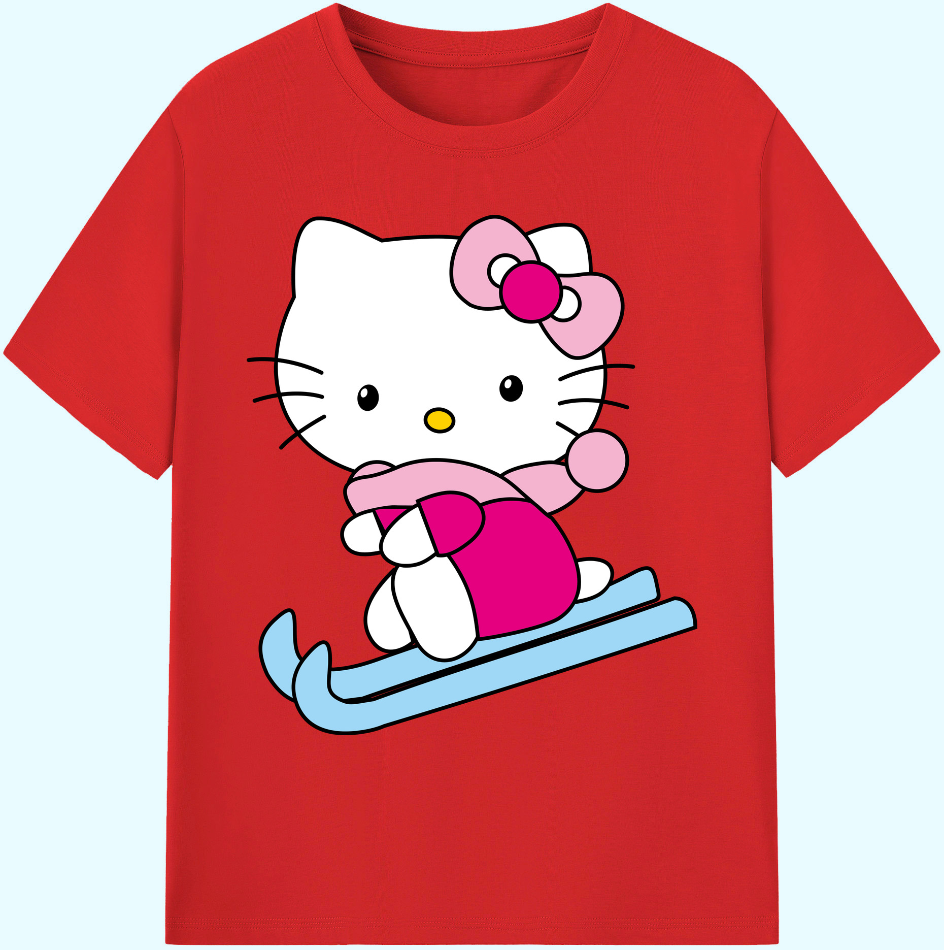 （画像用） Hello Kitty ハローキティ 綿100％ メンズ半袖Tシャツ｜肌触りやわらか＆通気性