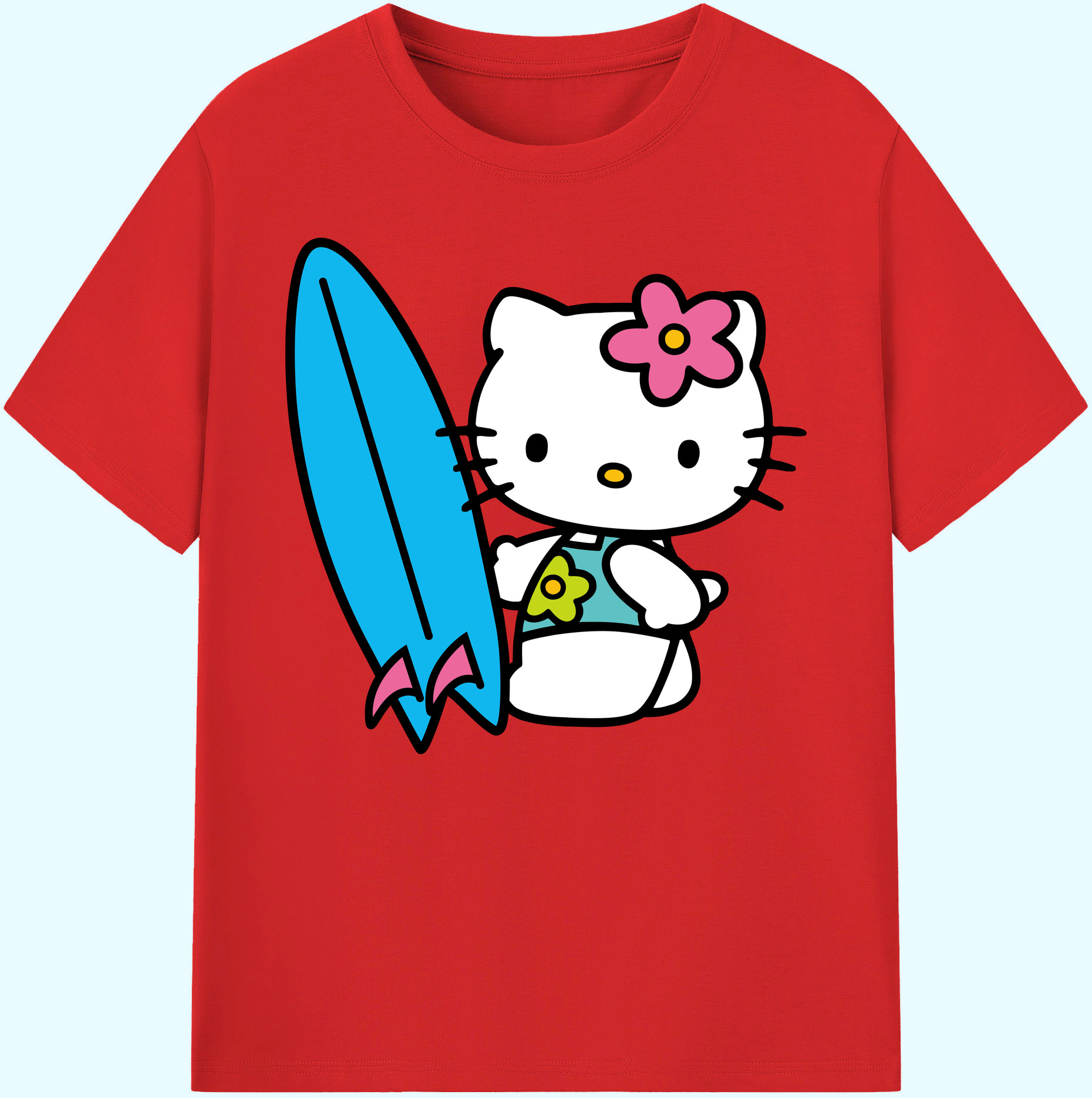 （画像用） Hello Kitty ハローキティ 綿100％ メンズ半袖Tシャツ｜肌触りやわらか＆通気性