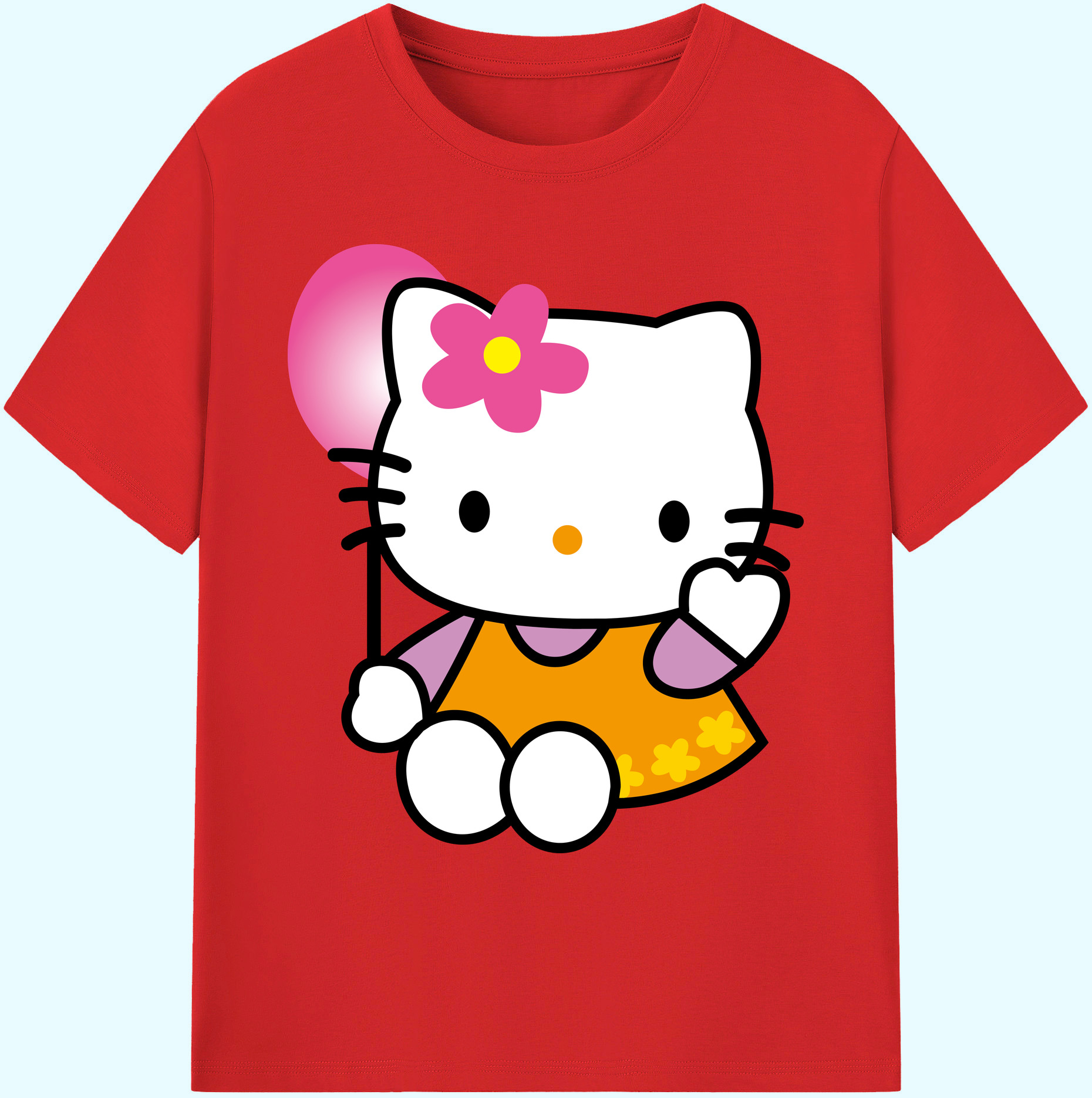 （画像用） Hello Kitty ハローキティ 綿100％ メンズ半袖Tシャツ｜肌触りやわらか＆通気性