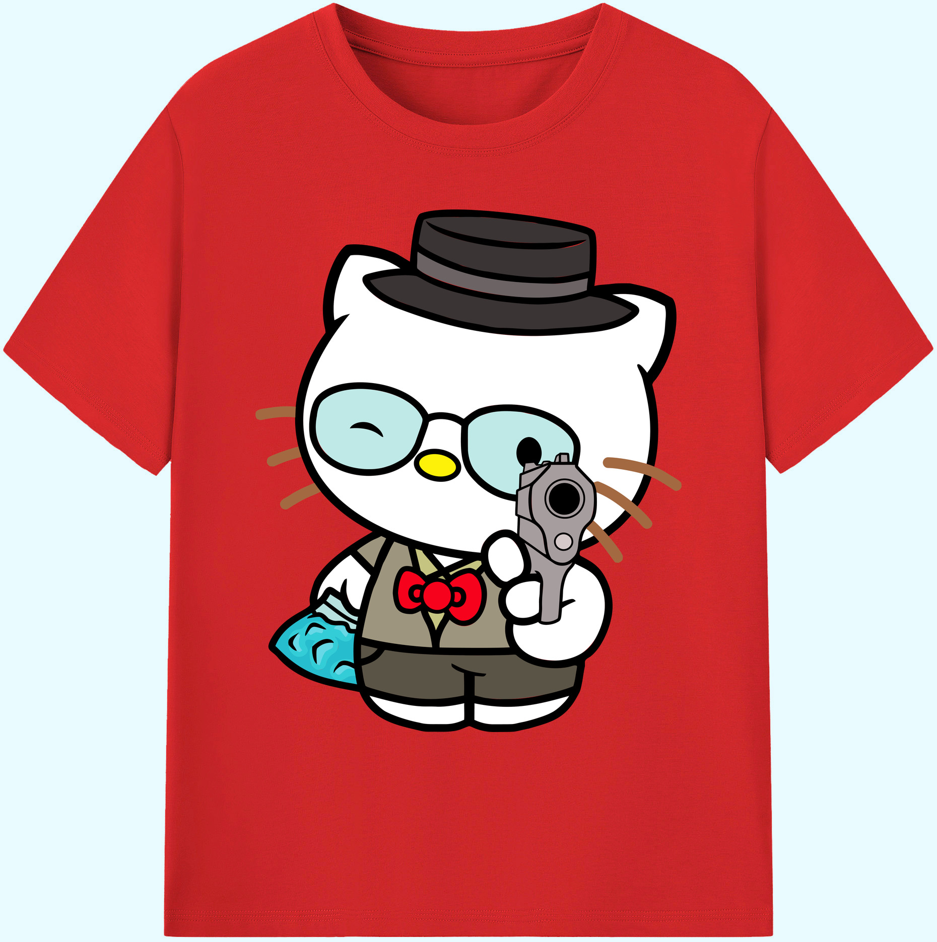 （画像用） Hello Kitty ハローキティ 綿100％ メンズ半袖Tシャツ｜肌触りやわらか＆通気性