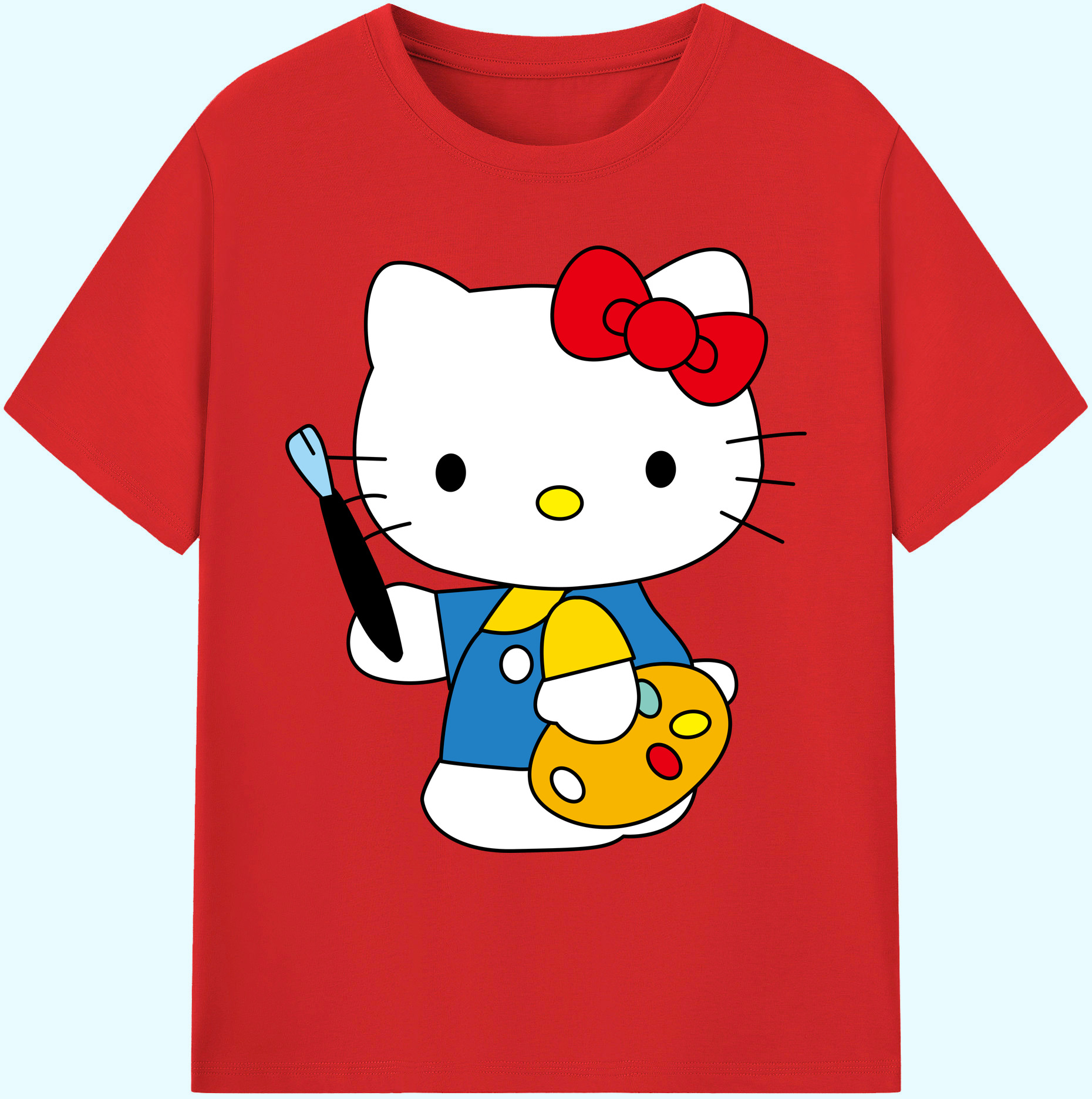 （画像用） Hello Kitty ハローキティ 綿100％ メンズ半袖Tシャツ｜肌触りやわらか＆通気性