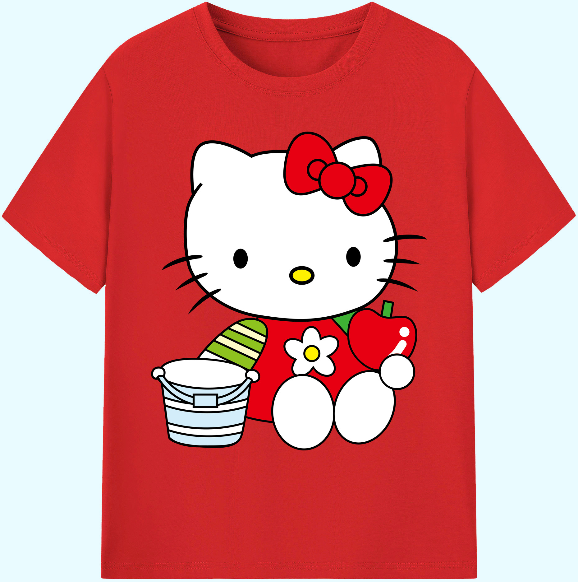 （画像用） Hello Kitty ハローキティ 綿100％ メンズ半袖Tシャツ｜肌触りやわらか＆通気性