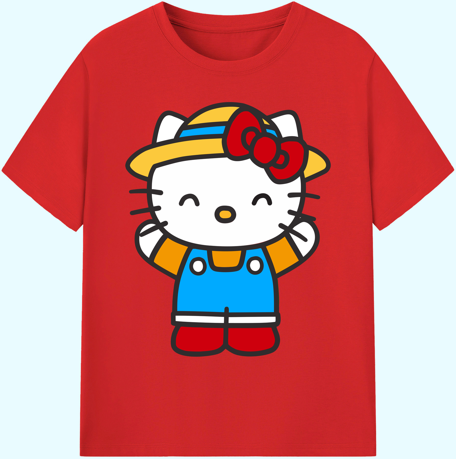 （画像用） Hello Kitty ハローキティ 綿100％ メンズ半袖Tシャツ｜肌触りやわらか＆通気性
