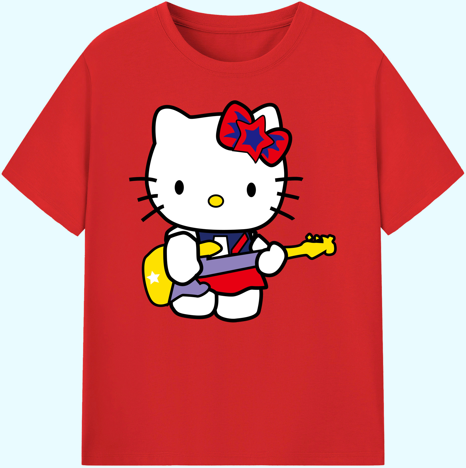 （画像用） Hello Kitty ハローキティ 綿100％ メンズ半袖Tシャツ｜肌触りやわらか＆通気性