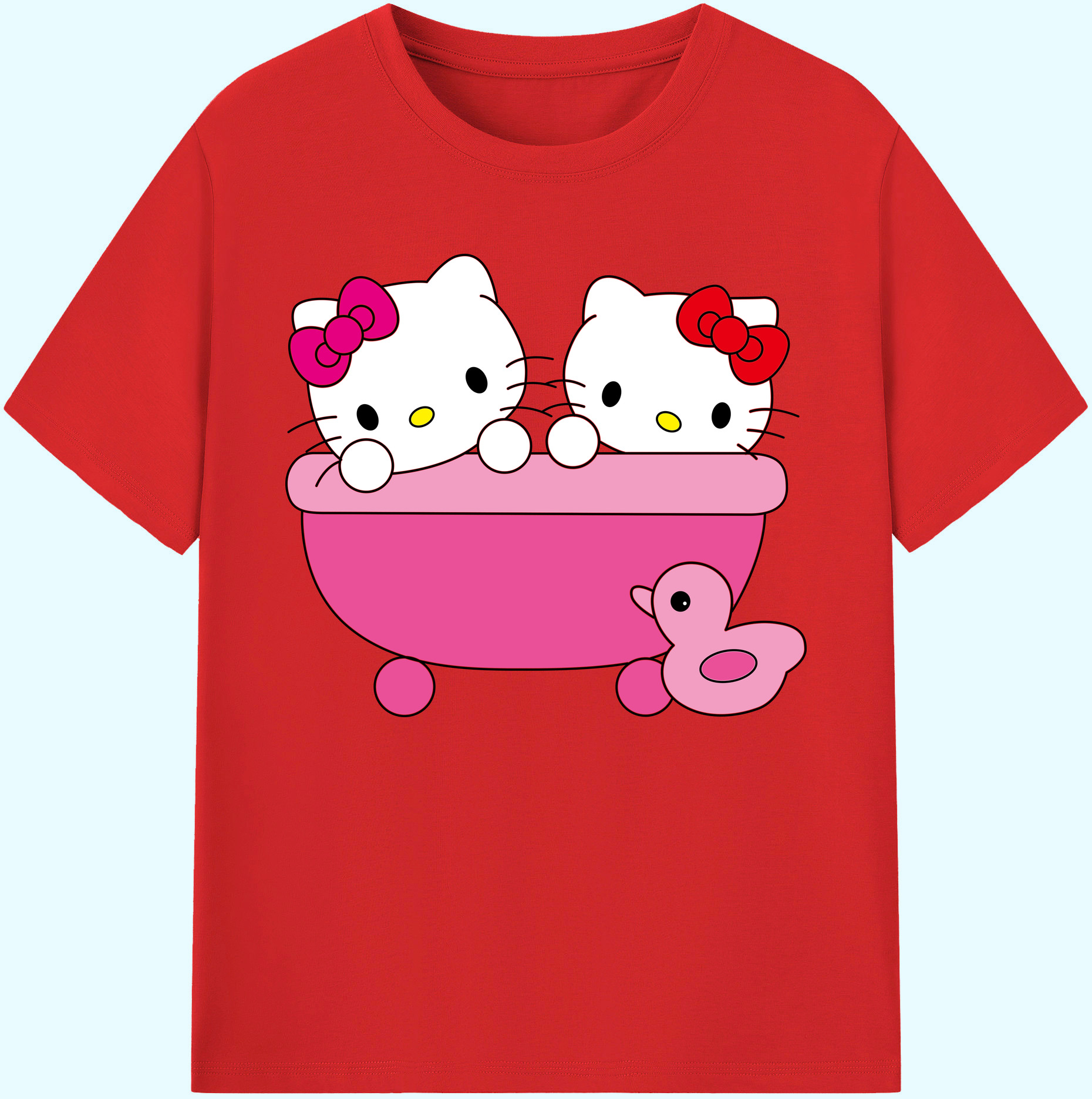（画像用） Hello Kitty ハローキティ 綿100％ メンズ半袖Tシャツ｜肌触りやわらか＆通気性