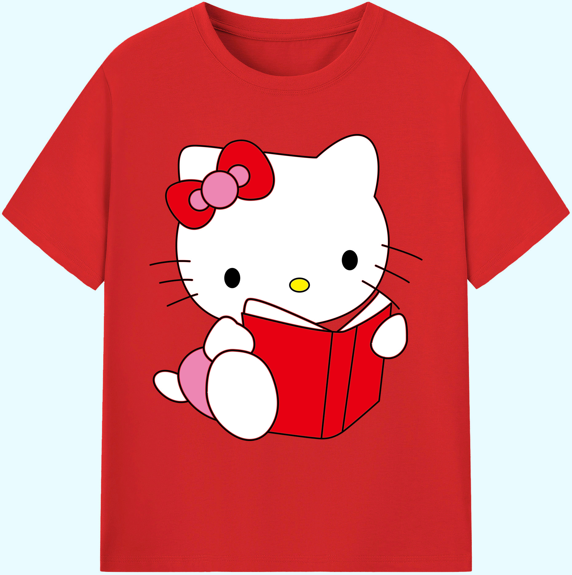 （画像用） Hello Kitty ハローキティ 綿100％ メンズ半袖Tシャツ｜肌触りやわらか＆通気性
