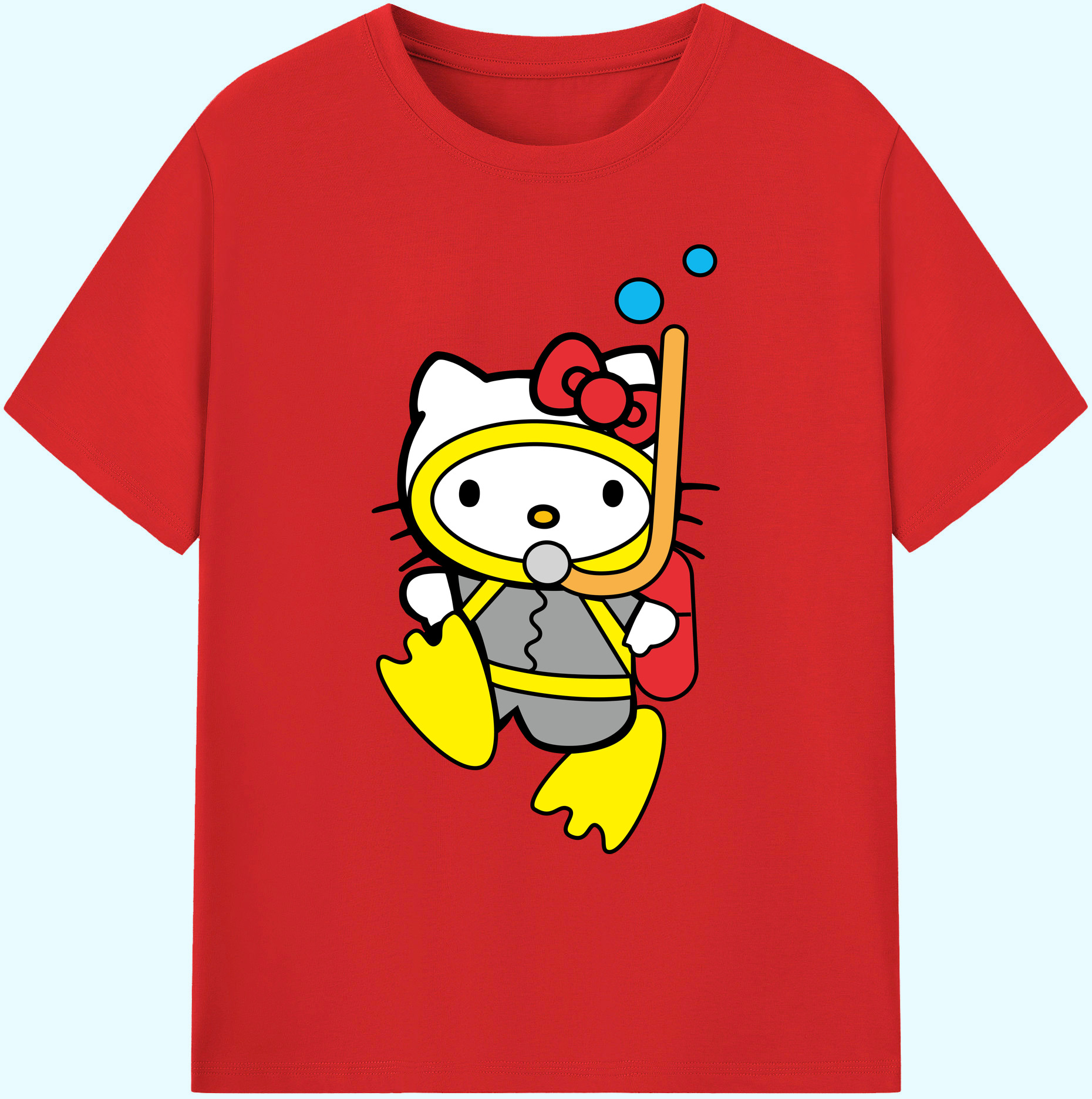 （画像用） Hello Kitty ハローキティ 綿100％ メンズ半袖Tシャツ｜肌触りやわらか＆通気性