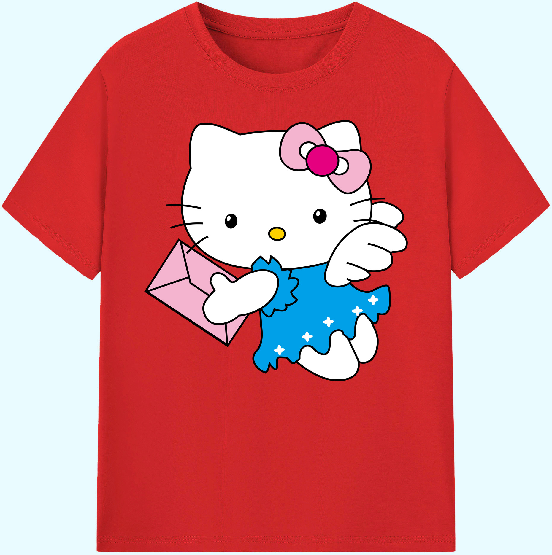 （画像用） Hello Kitty ハローキティ 綿100％ メンズ半袖Tシャツ｜肌触りやわらか＆通気性