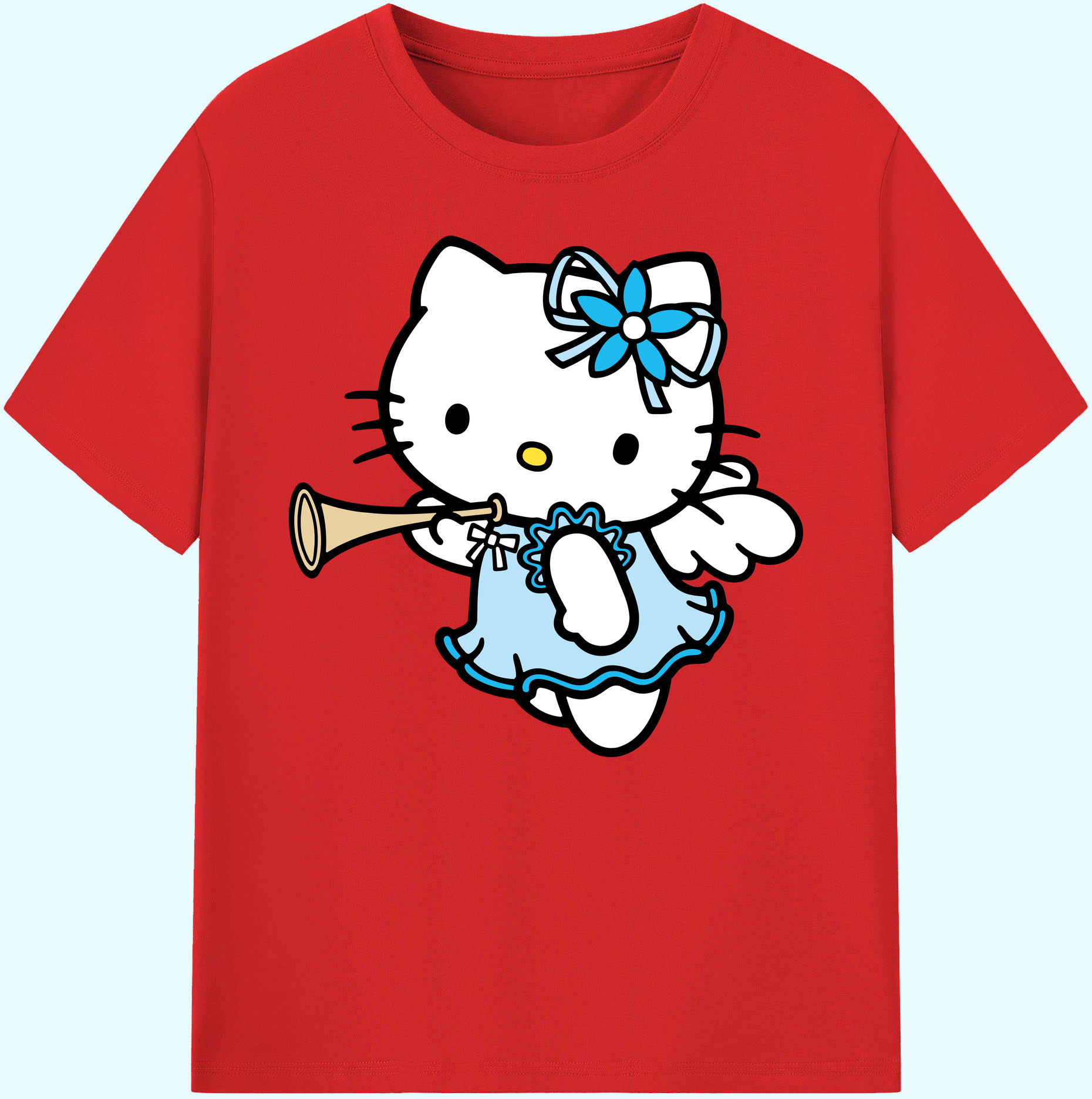 （画像用） Hello Kitty ハローキティ 綿100％ メンズ半袖Tシャツ｜肌触りやわらか＆通気性