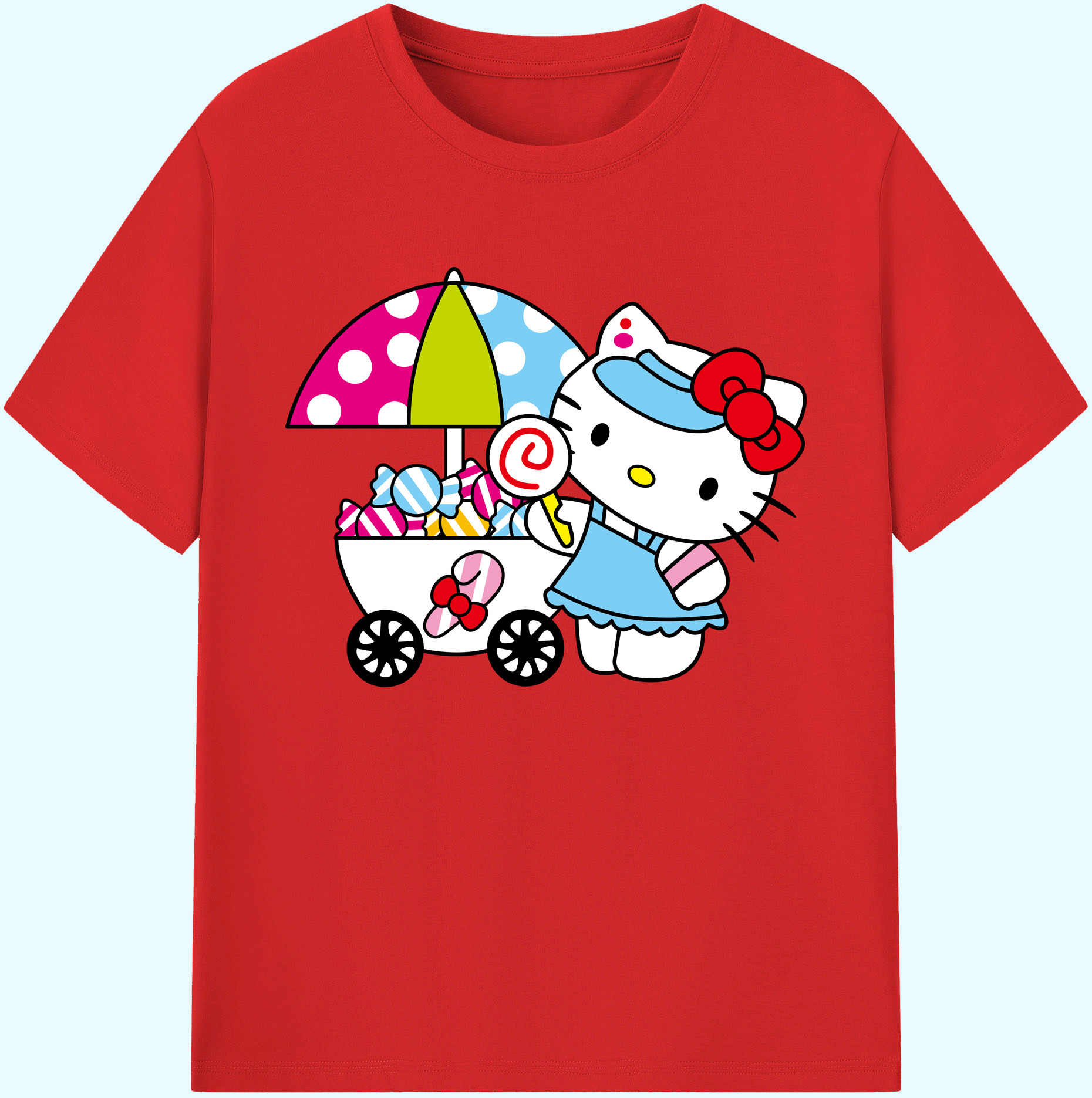 （画像用） Hello Kitty ハローキティ 綿100％ メンズ半袖Tシャツ｜肌触りやわらか＆通気性
