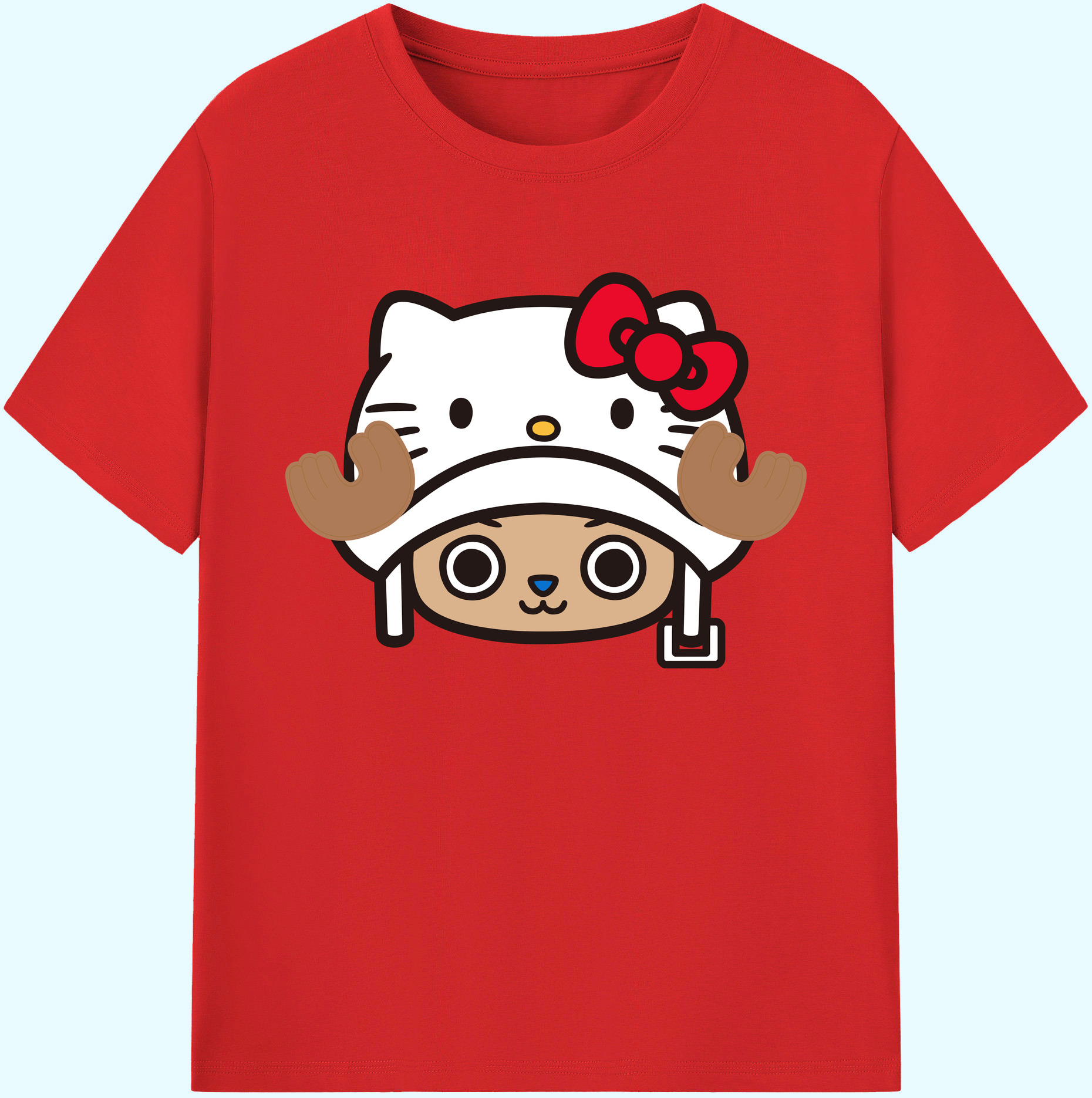 （画像用） Hello Kitty ハローキティ 綿100％ メンズ半袖Tシャツ｜肌触りやわらか＆通気性