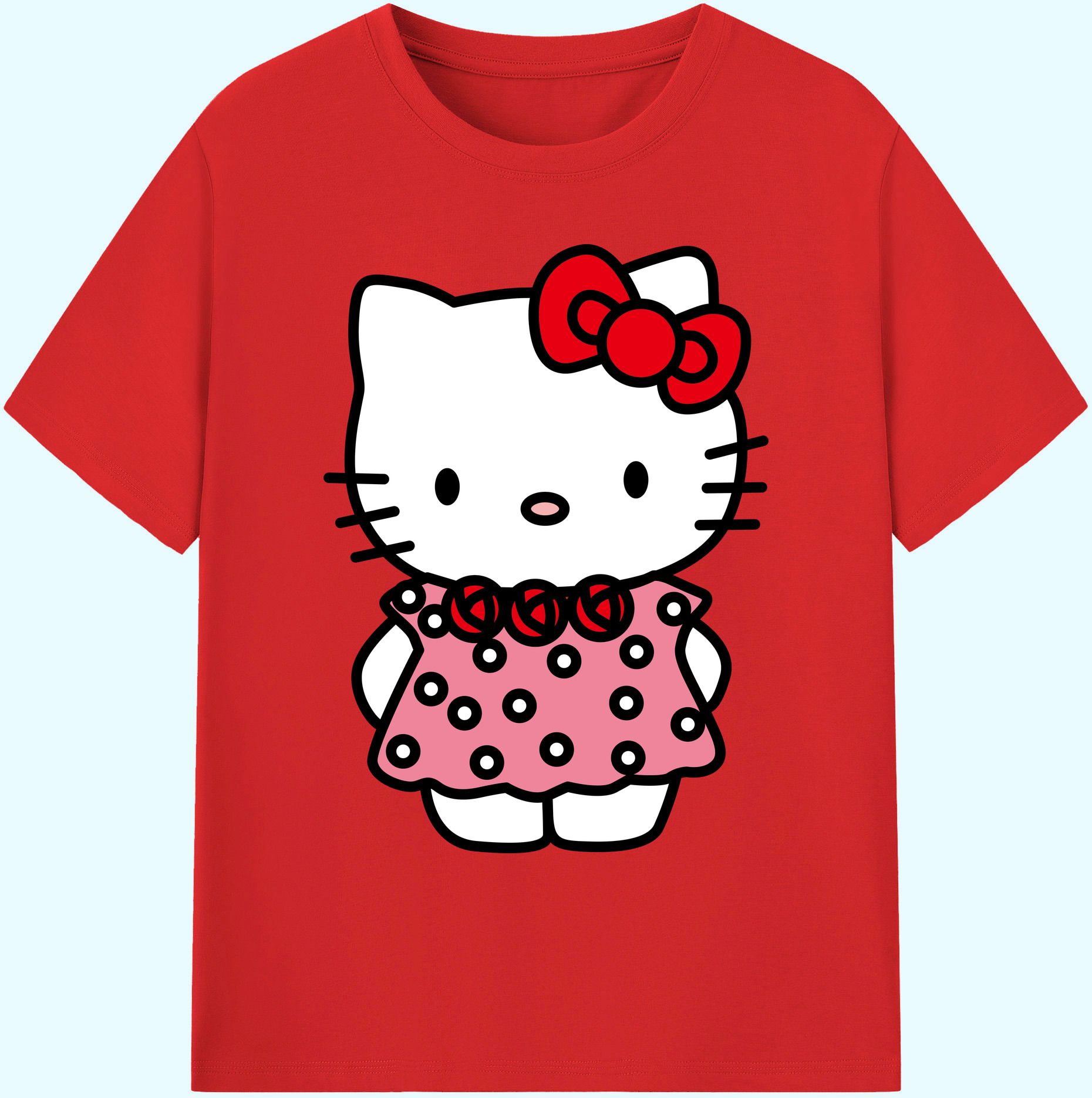 （画像用） Hello Kitty ハローキティ 綿100％ メンズ半袖Tシャツ｜肌触りやわらか＆通気性