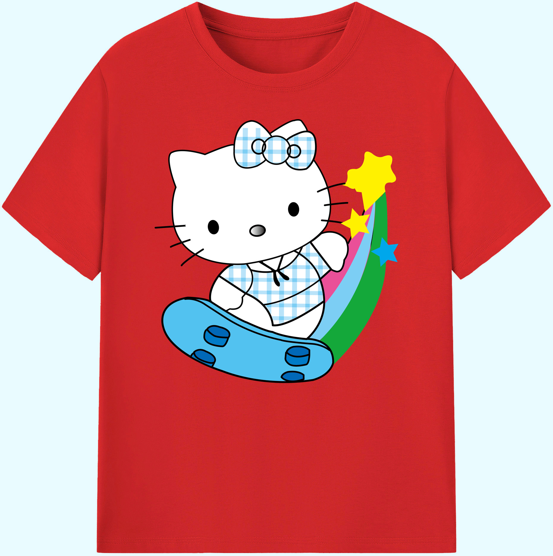 （画像用） Hello Kitty ハローキティ 綿100％ メンズ半袖Tシャツ｜肌触りやわらか＆通気性