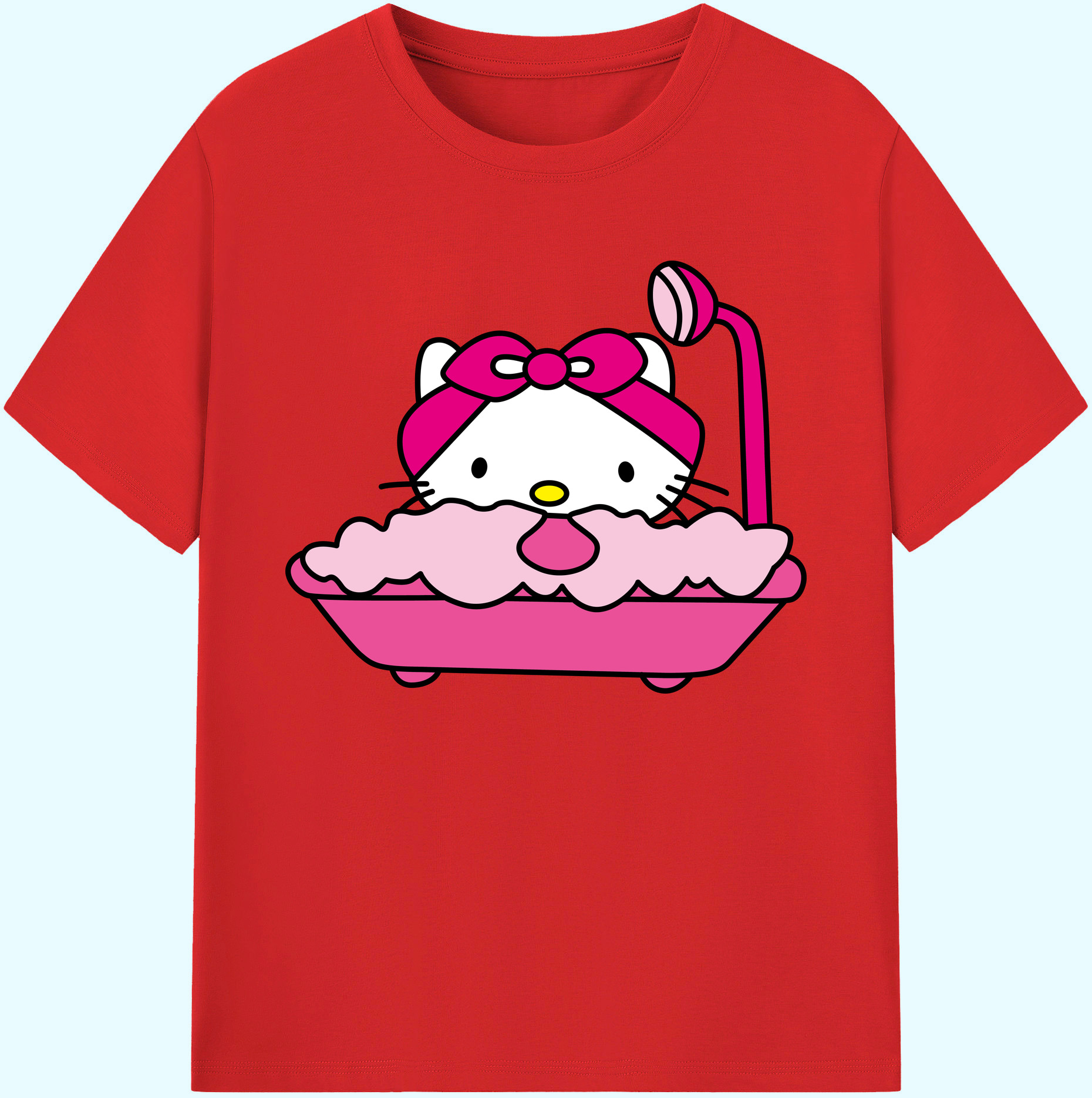 （画像用） Hello Kitty ハローキティ 綿100％ メンズ半袖Tシャツ｜肌触りやわらか＆通気性