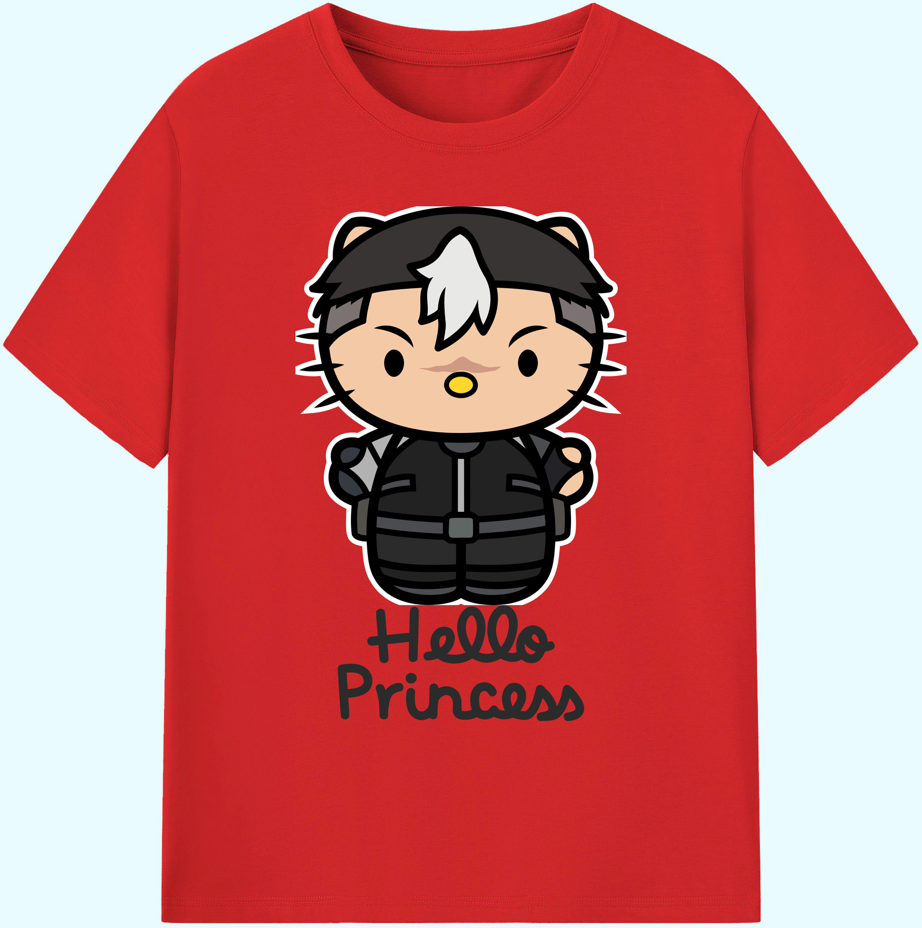 （画像用） Hello Kitty ハローキティ 綿100％ メンズ半袖Tシャツ｜肌触りやわらか＆通気性