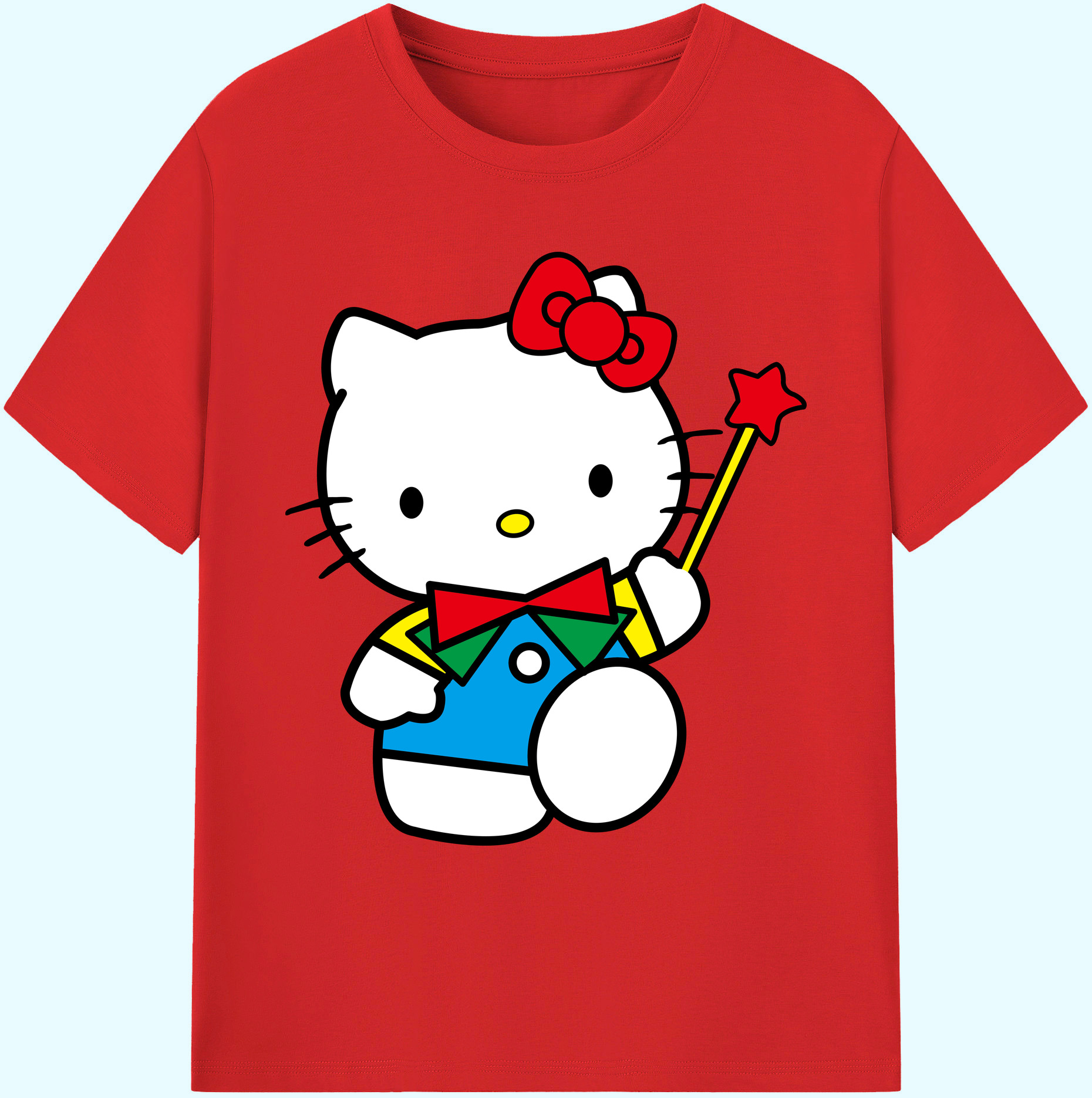 （画像用） Hello Kitty ハローキティ 綿100％ メンズ半袖Tシャツ｜肌触りやわらか＆通気性