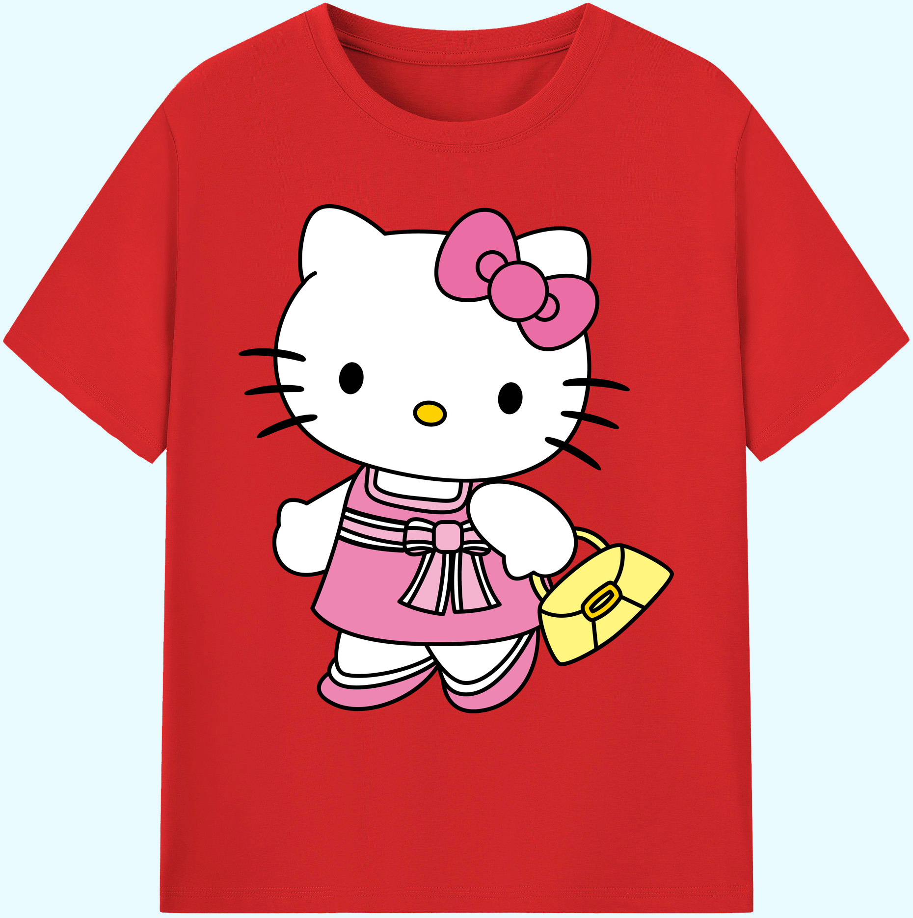 （画像用） Hello Kitty ハローキティ 綿100％ メンズ半袖Tシャツ｜肌触りやわらか＆通気性