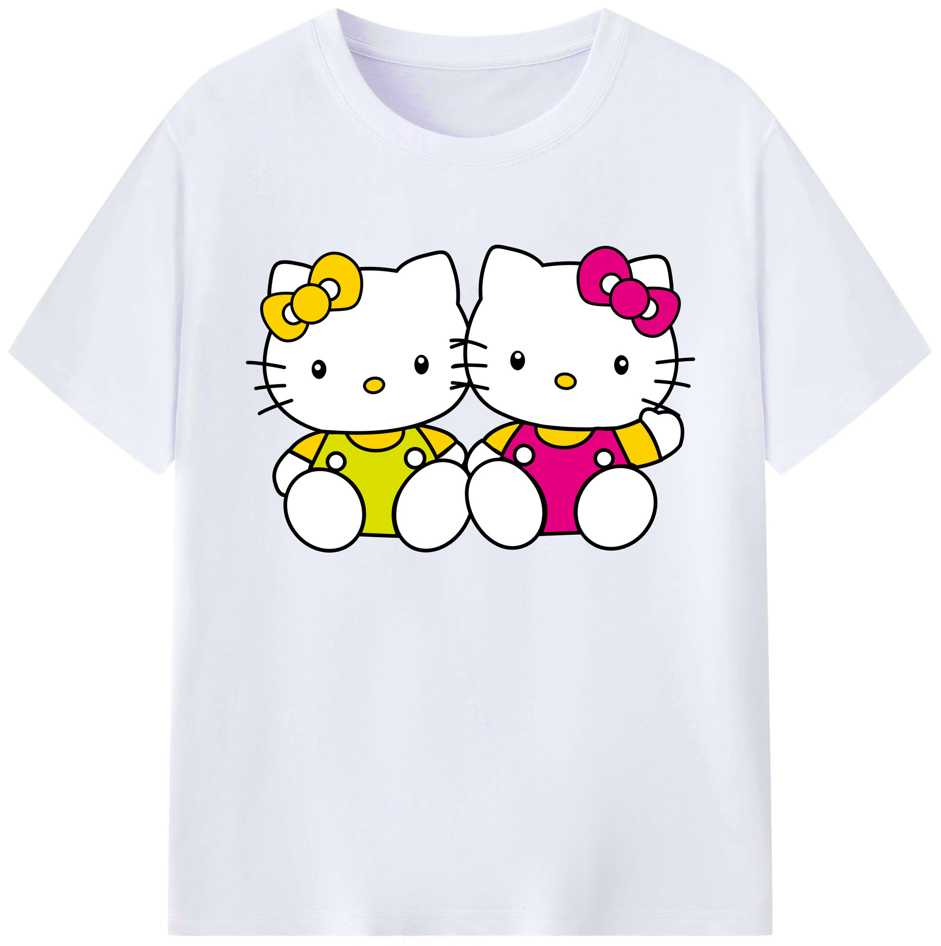 （画像用） Hello Kitty ハローキティ 綿100％ メンズ半袖Tシャツ｜肌触りやわらか＆通気性