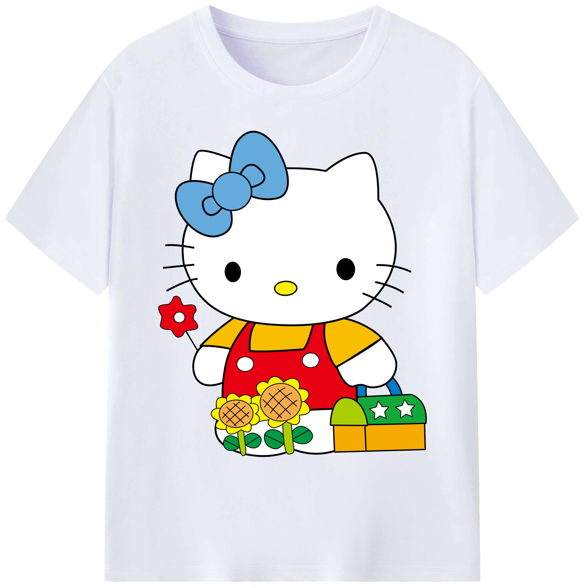 （画像用） Hello Kitty ハローキティ 綿100％ メンズ半袖Tシャツ｜肌触りやわらか＆通気性