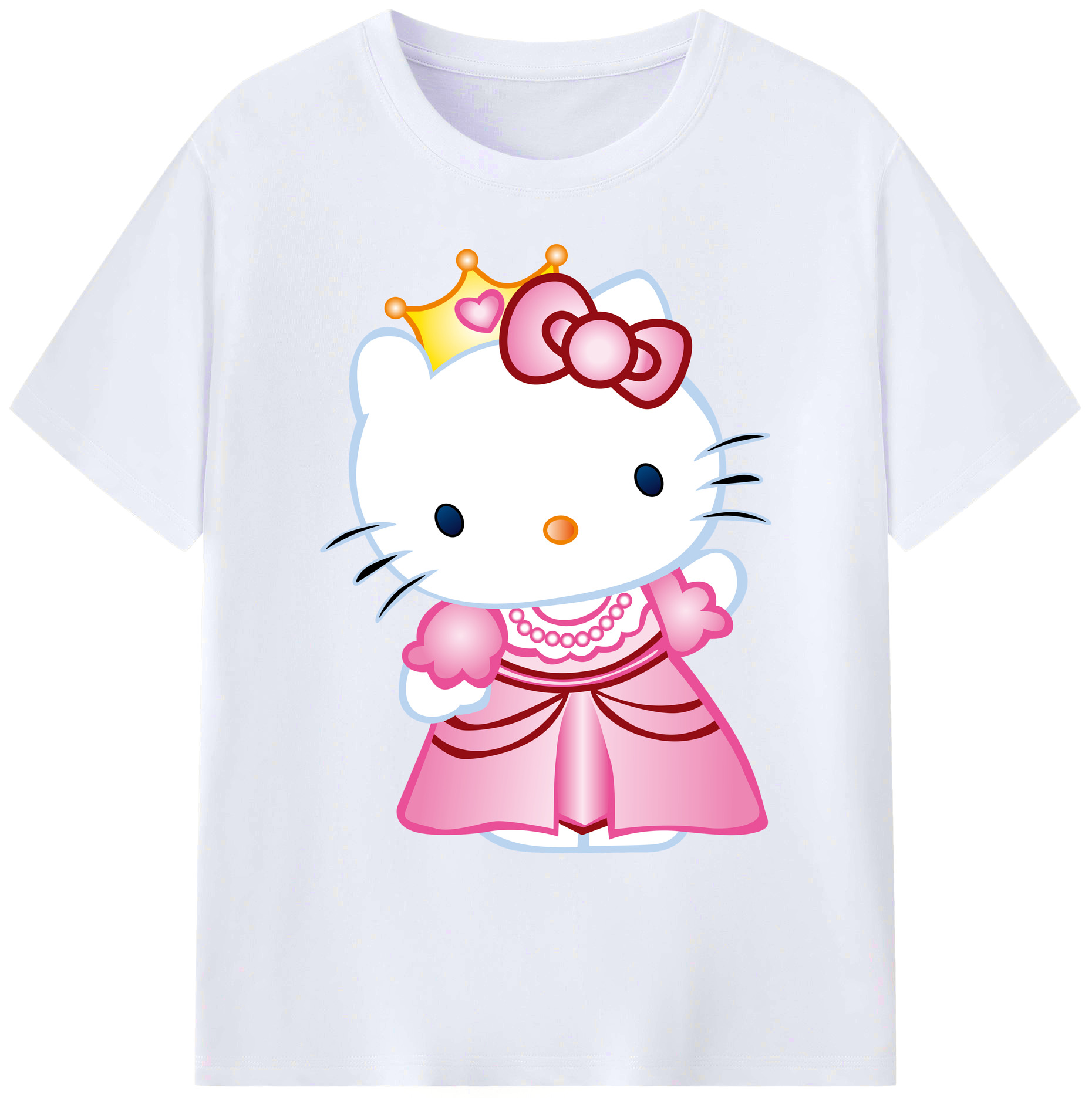 （画像用） Hello Kitty ハローキティ 綿100％ メンズ半袖Tシャツ｜肌触りやわらか＆通気性