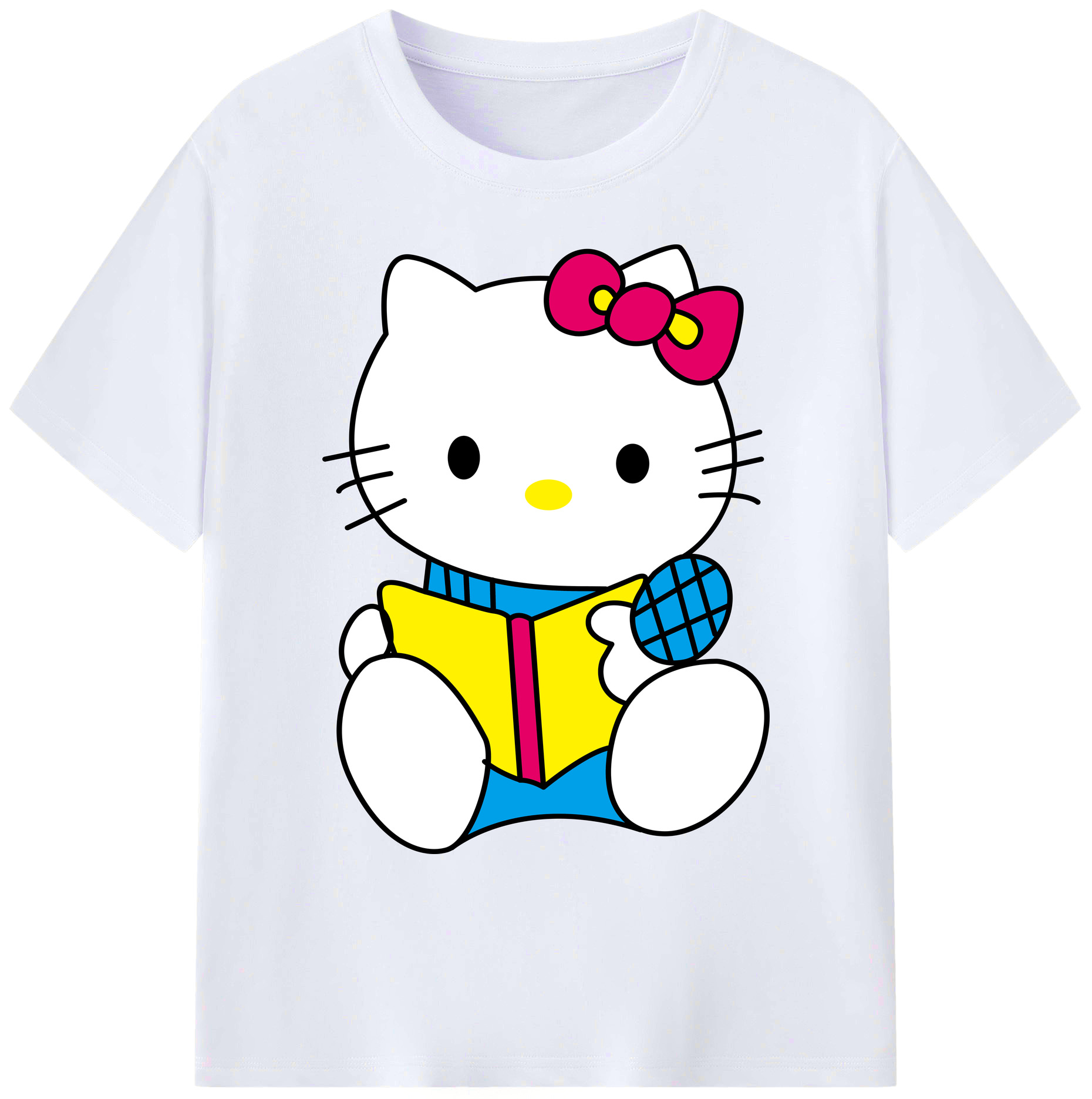 （画像用） Hello Kitty ハローキティ 綿100％ メンズ半袖Tシャツ｜肌触りやわらか＆通気性