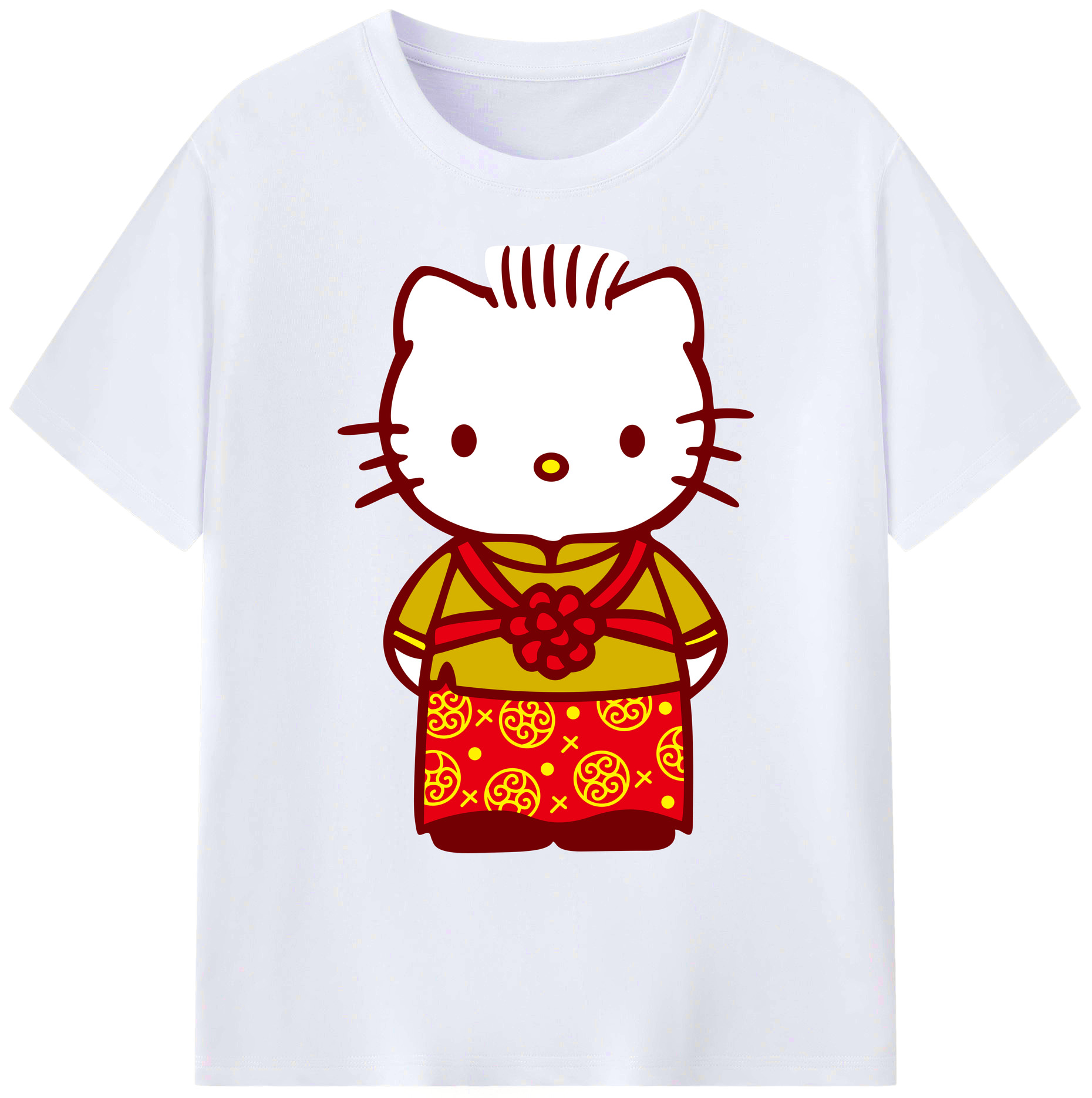 （画像用） Hello Kitty ハローキティ 綿100％ メンズ半袖Tシャツ｜肌触りやわらか＆通気性